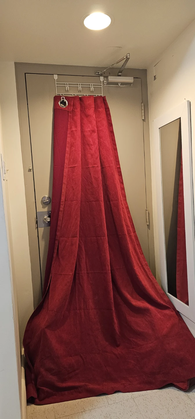 2 Red Velvet Curtain with Grommets - photo 3