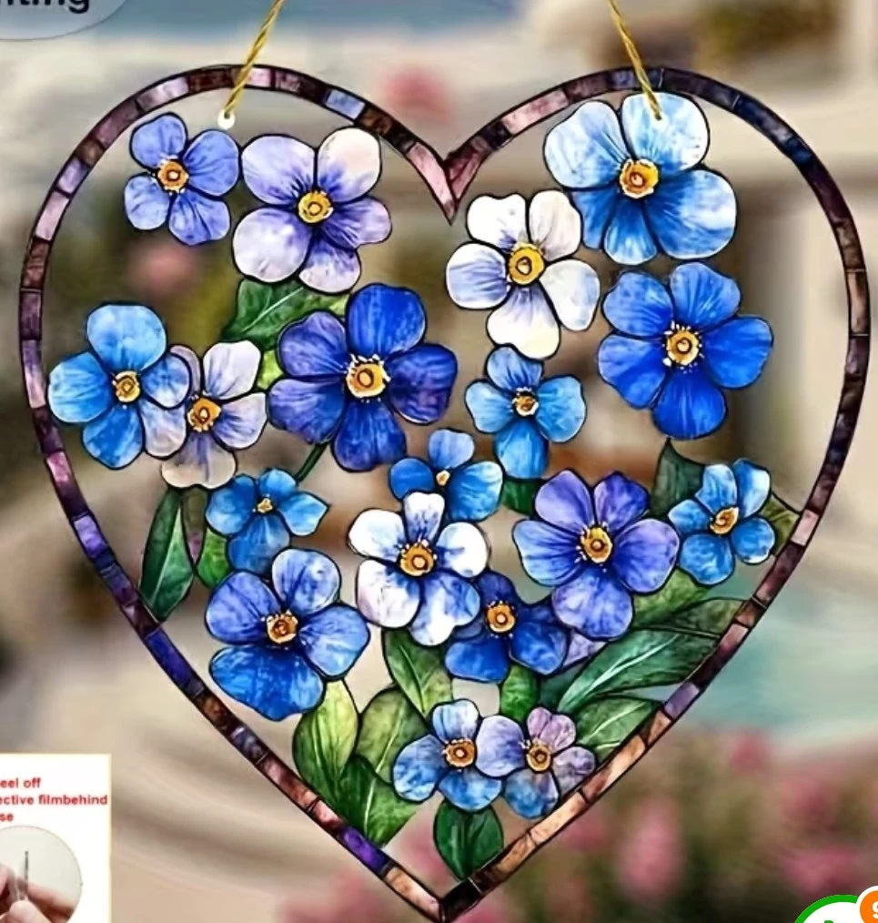 Heart-shaped Floral Suncatcher - photo 2