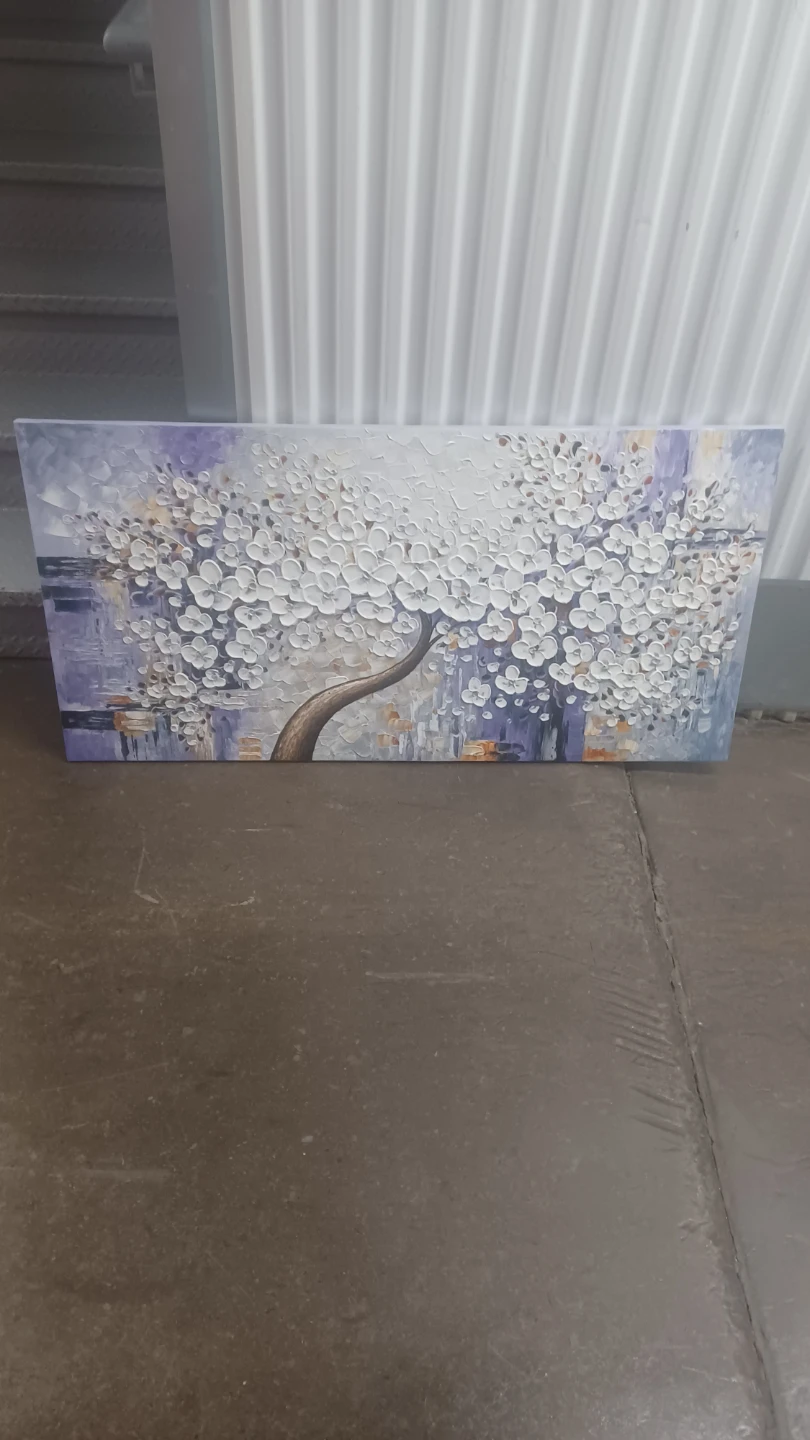 Textured Floral Tree Canvas Wall Art Painting - photo 2