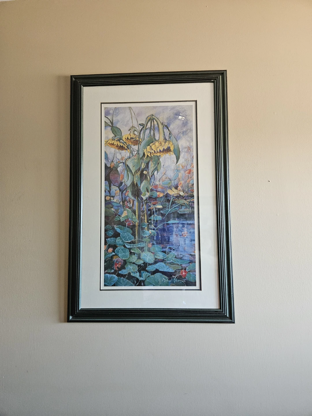 Framed "Sunflowers and Water" Print by Michael Sherman - photo 3