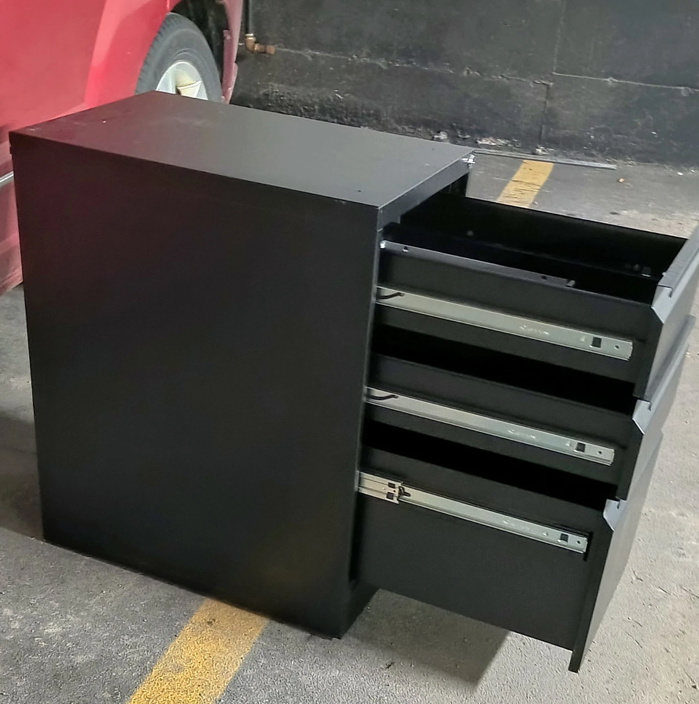 Black 3-Drawer Metal Filing Cabinet - photo 3