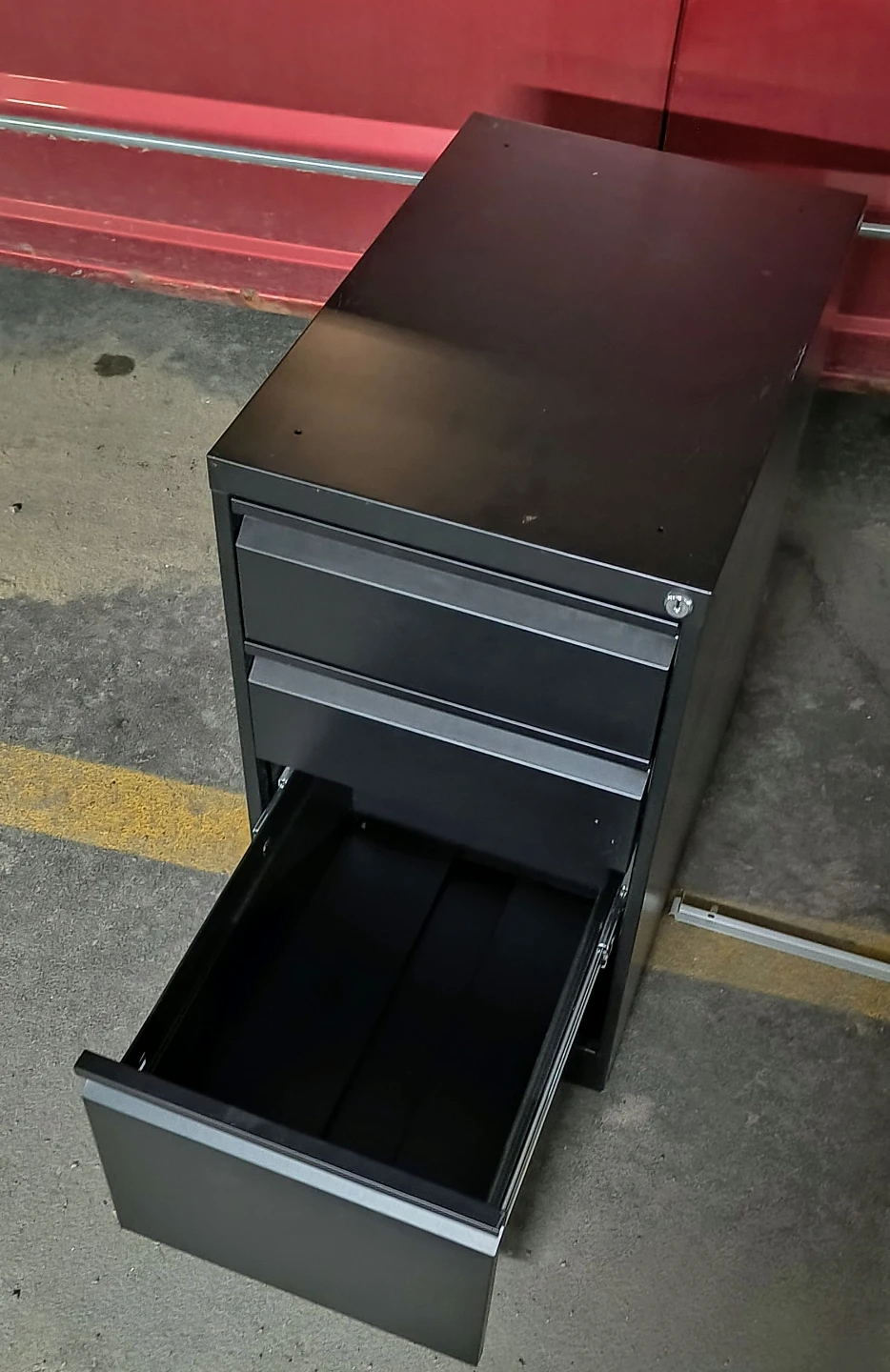 Black 3-Drawer Metal Filing Cabinet - photo 5