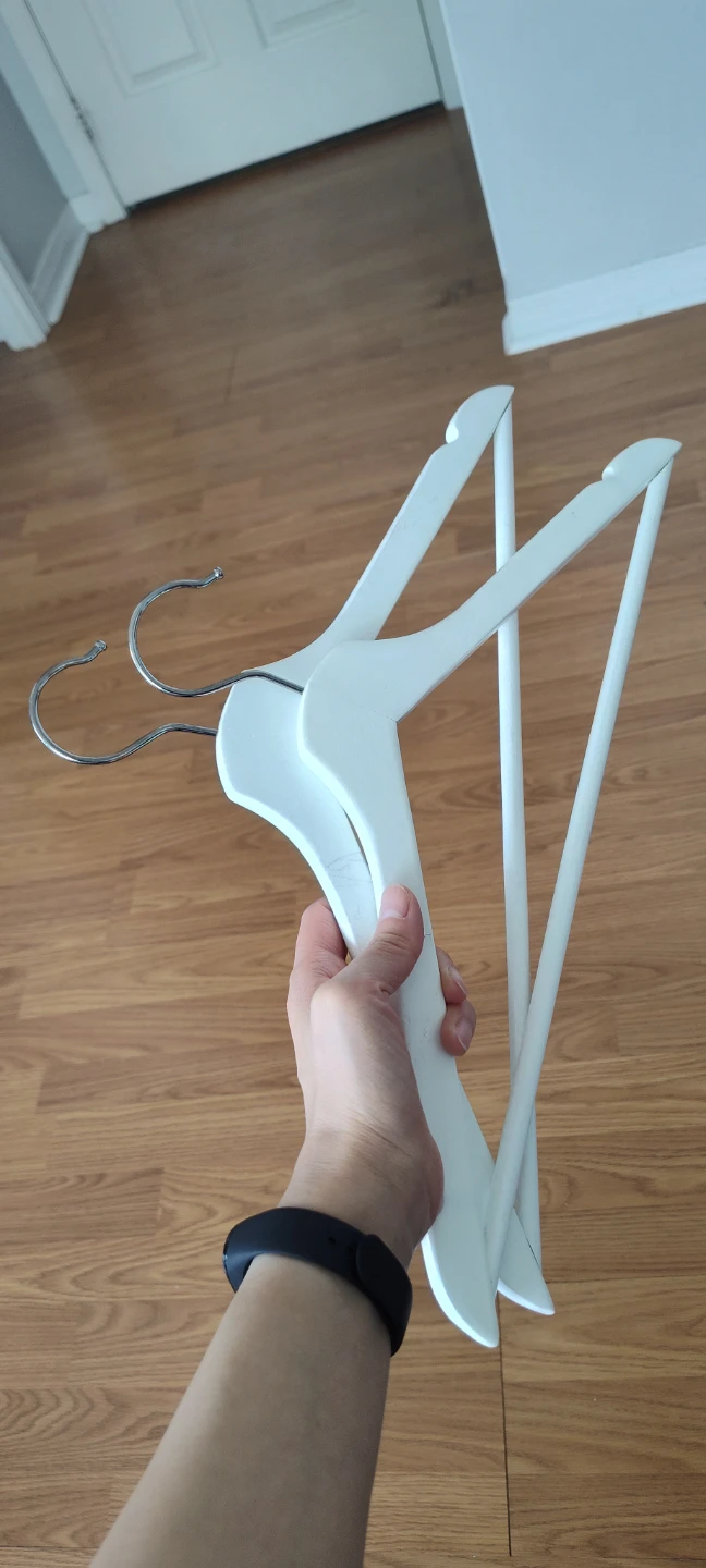 White wooden hangers (set of 2)