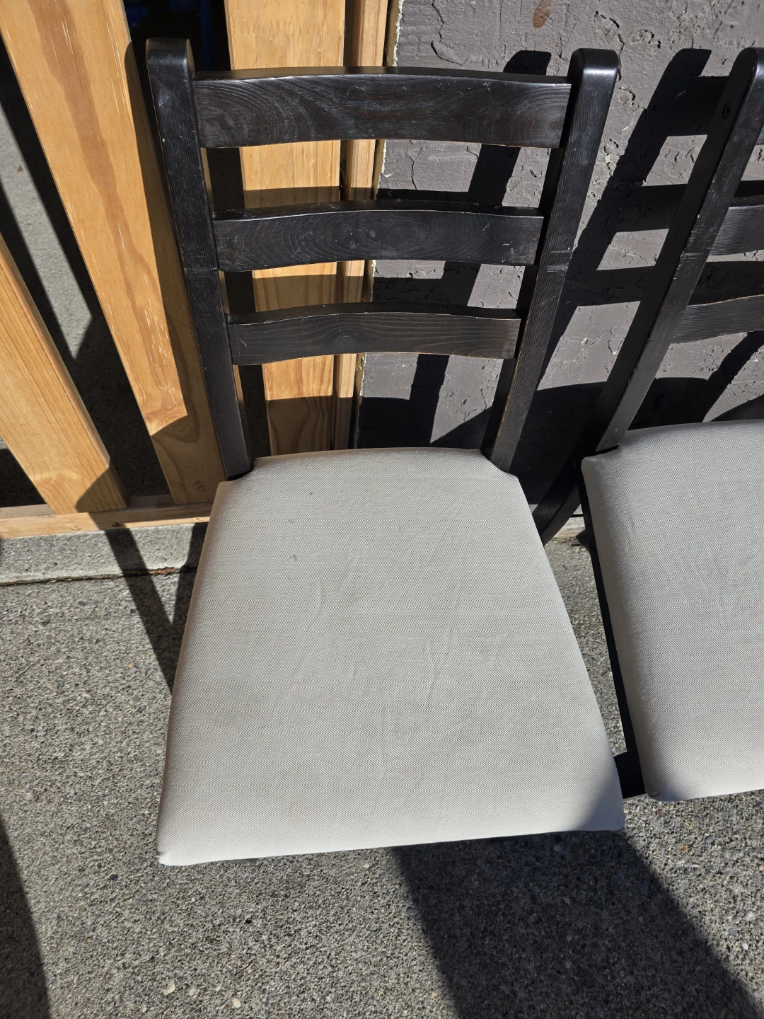 IKEA Lerhamn Dining Chairs x4 with white cushion - photo 5