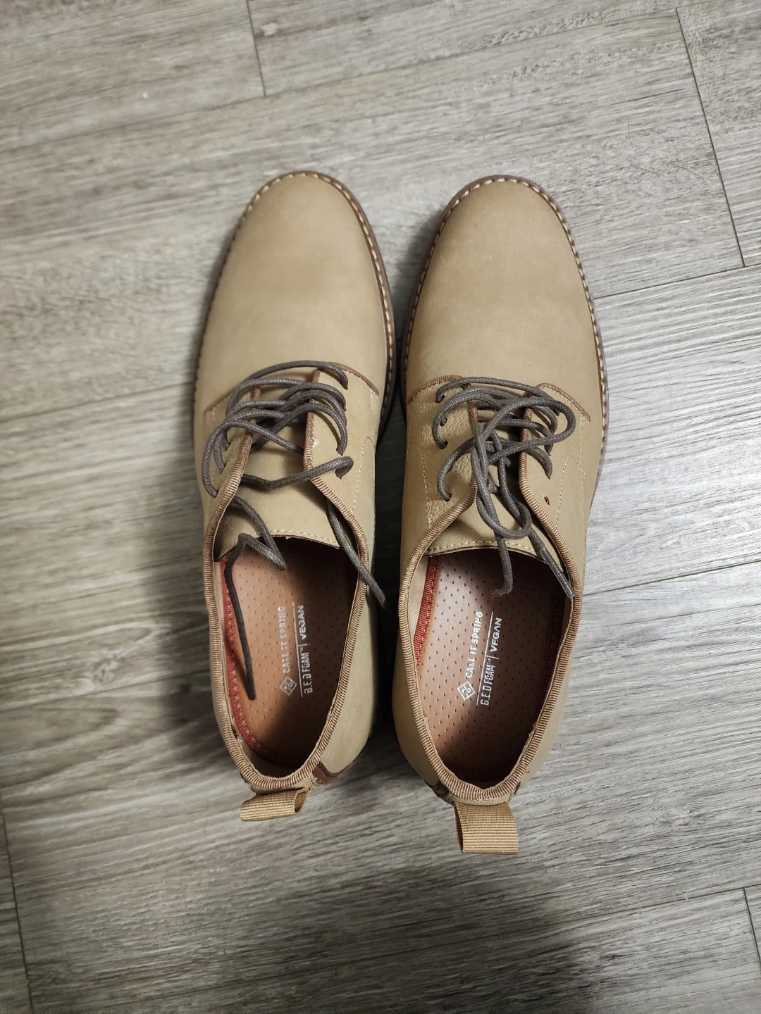 Call It Spring Men's Tan Vegan Oxford Shoes