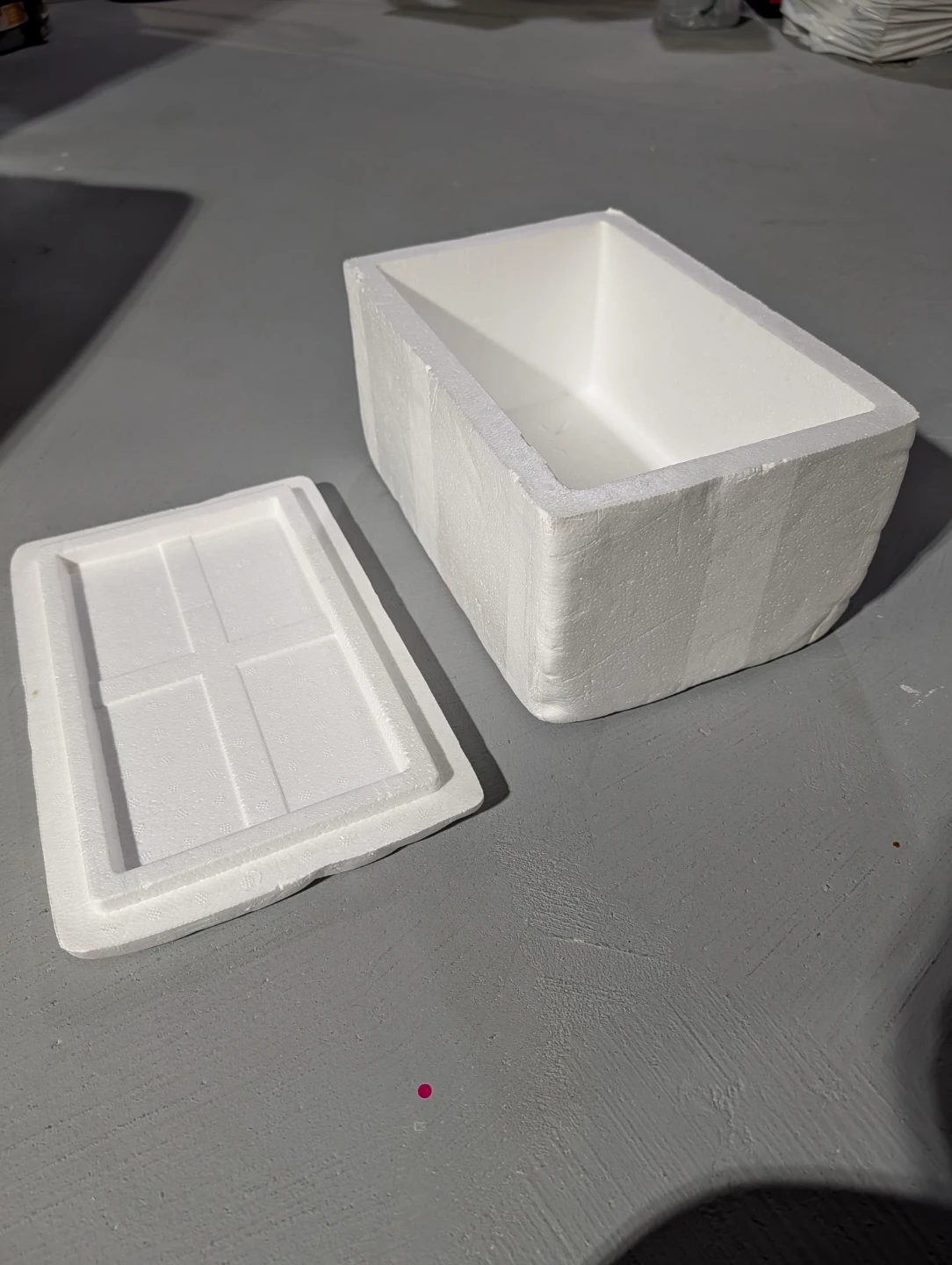 White Styrofoam Cooler Box with Lid