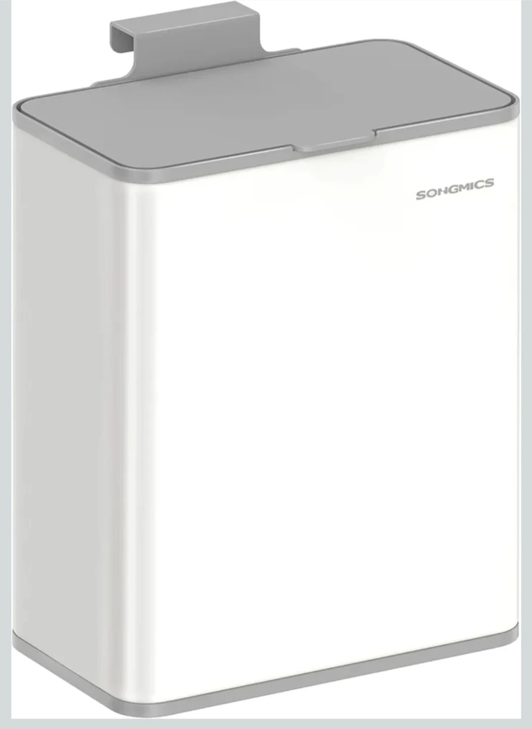 SONGMICS White Kitchen Trash Can with Lid - 8L