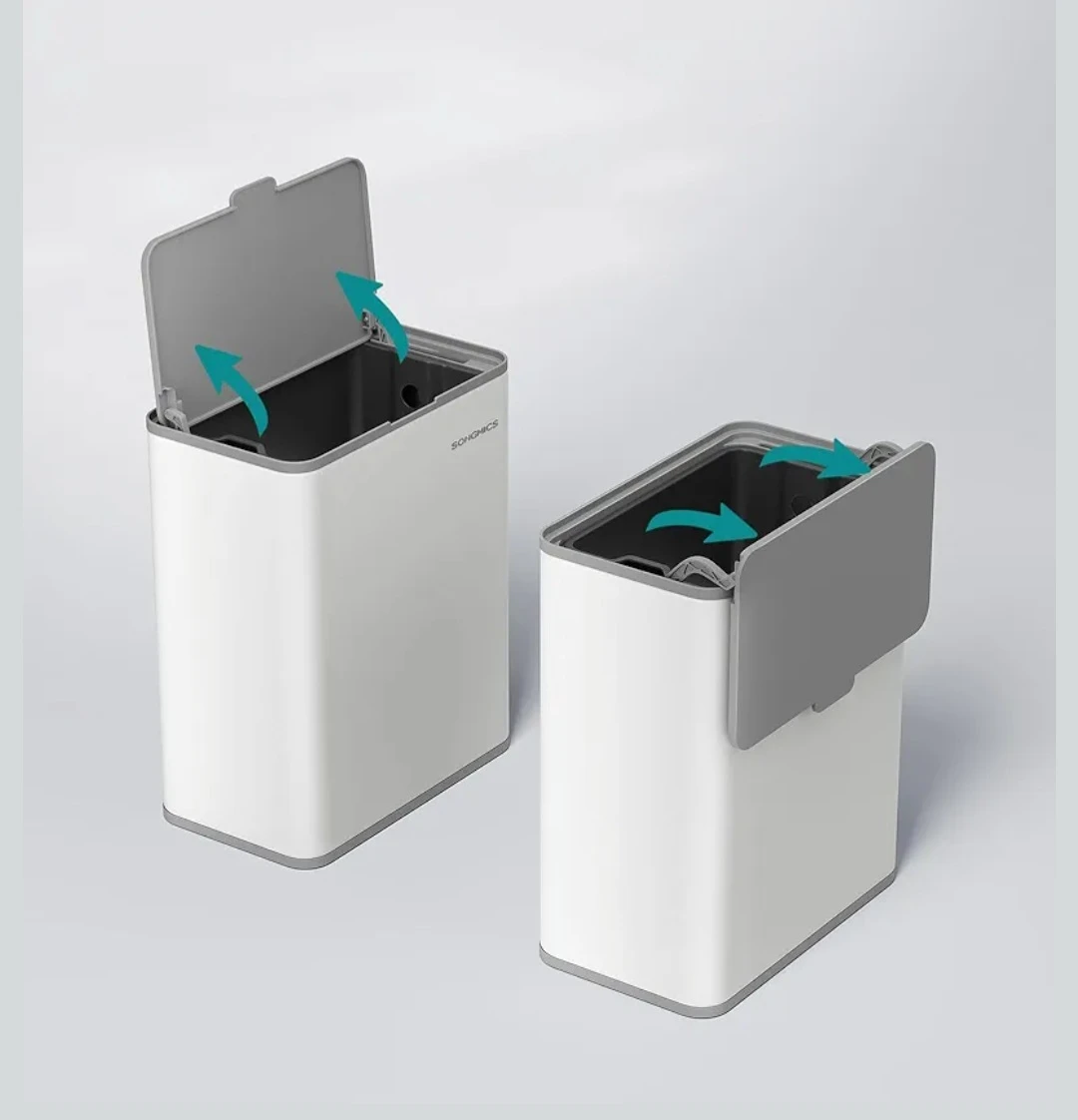 SONGMICS White Kitchen Trash Can with Lid - 8L - photo 3