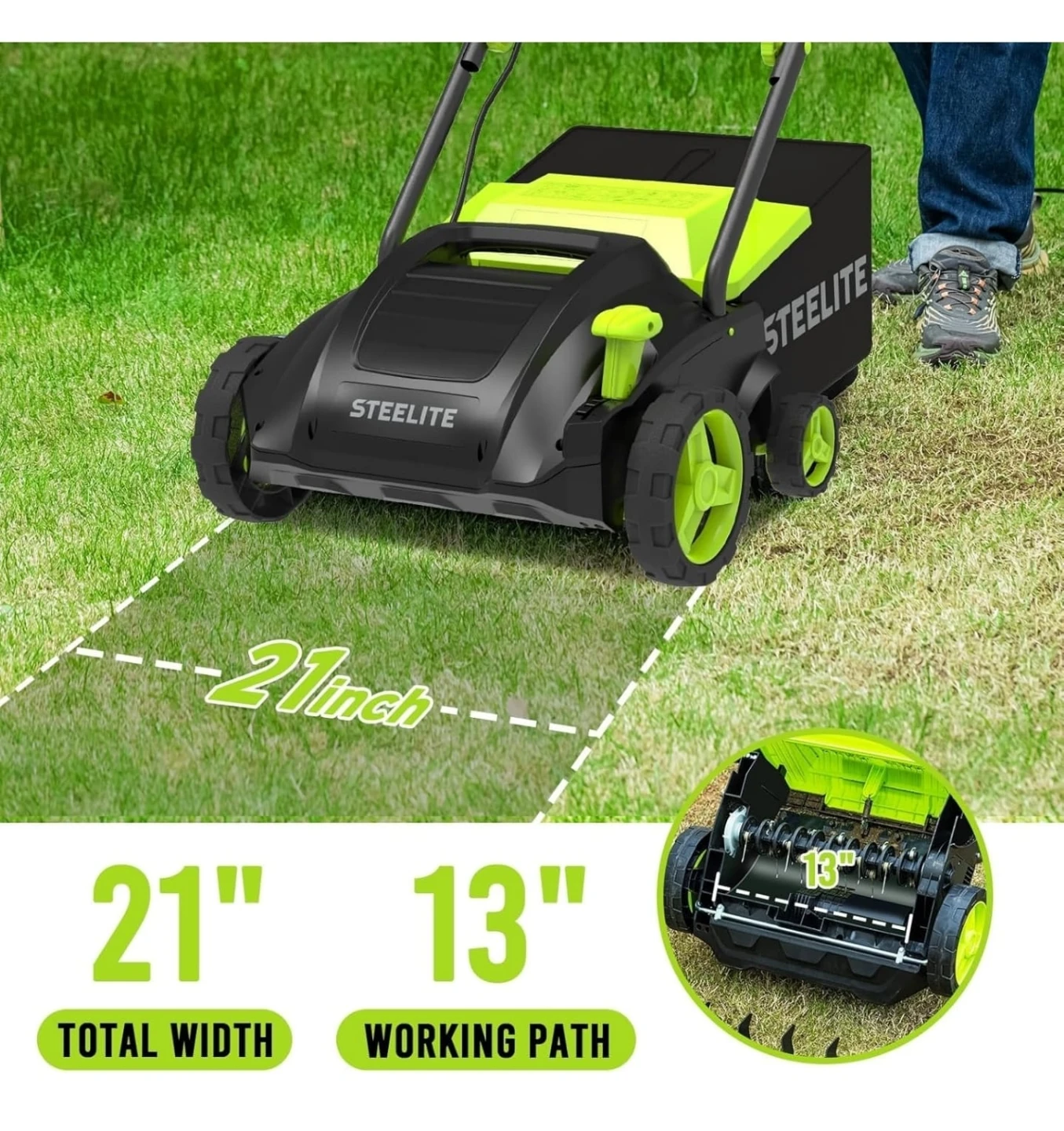 Steelite 2-in-1 Electric Lawn Dethatcher & Scarifier - photo 2