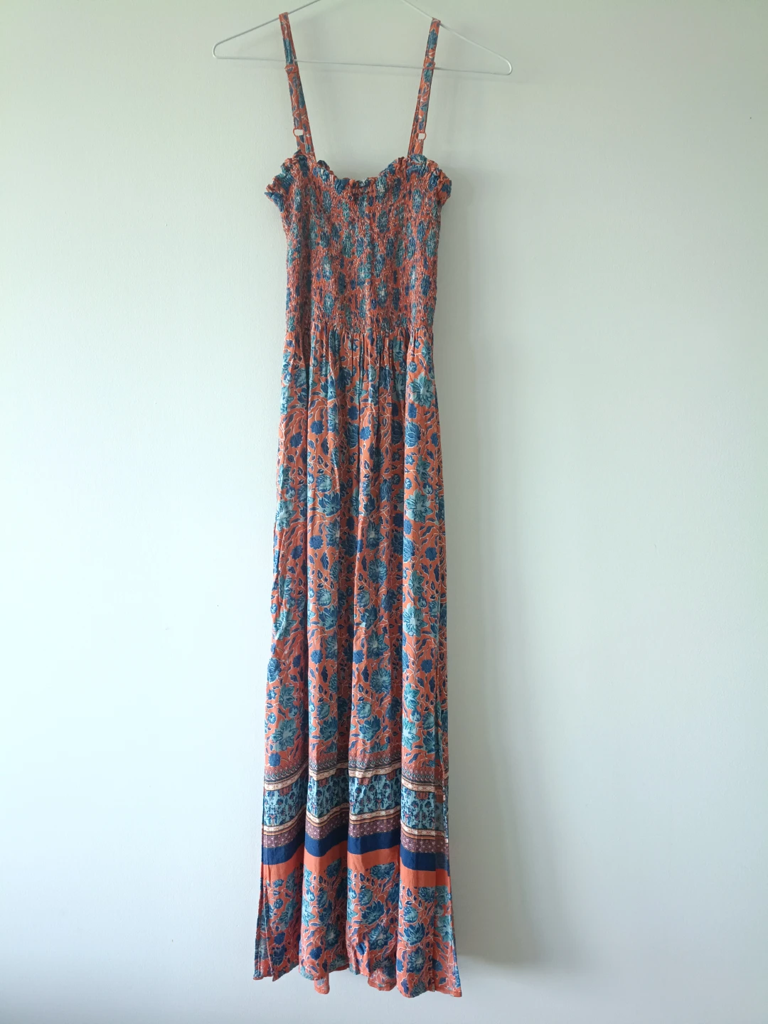 Angie Maxi Dress - Orange & Blue Paisley Floral - photo 2