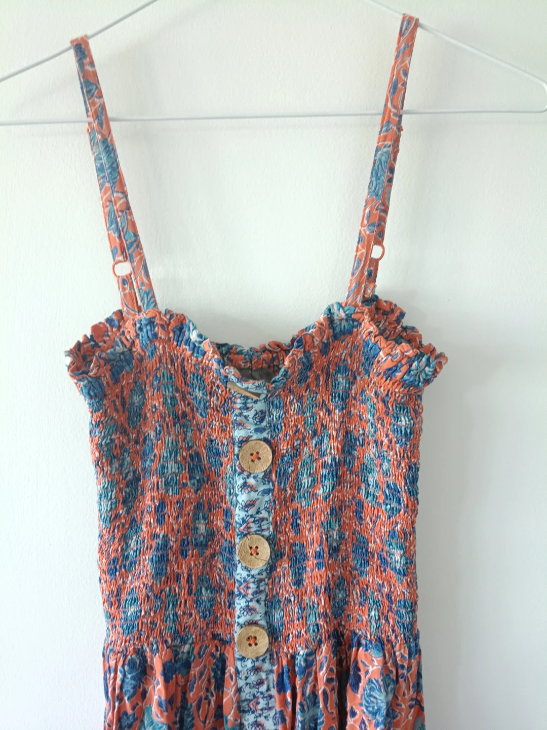 Angie Maxi Dress - Orange & Blue Paisley Floral - photo 3