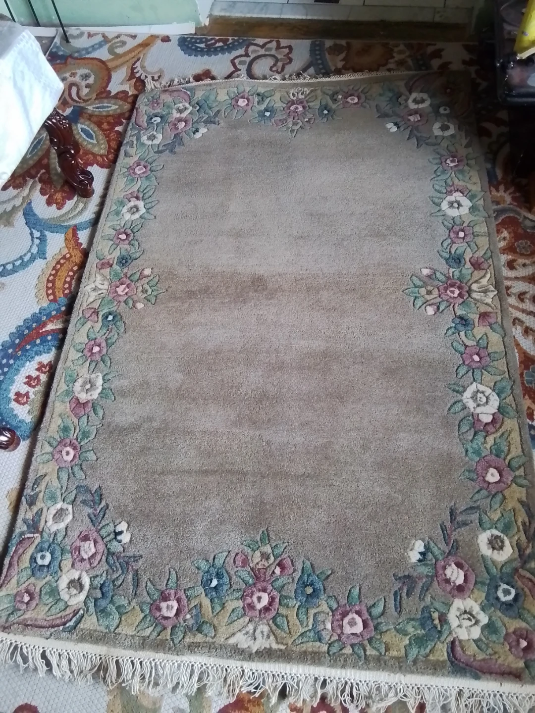 Plush 100% Wool Aubusson-Style Floral Area Rug - photo 3