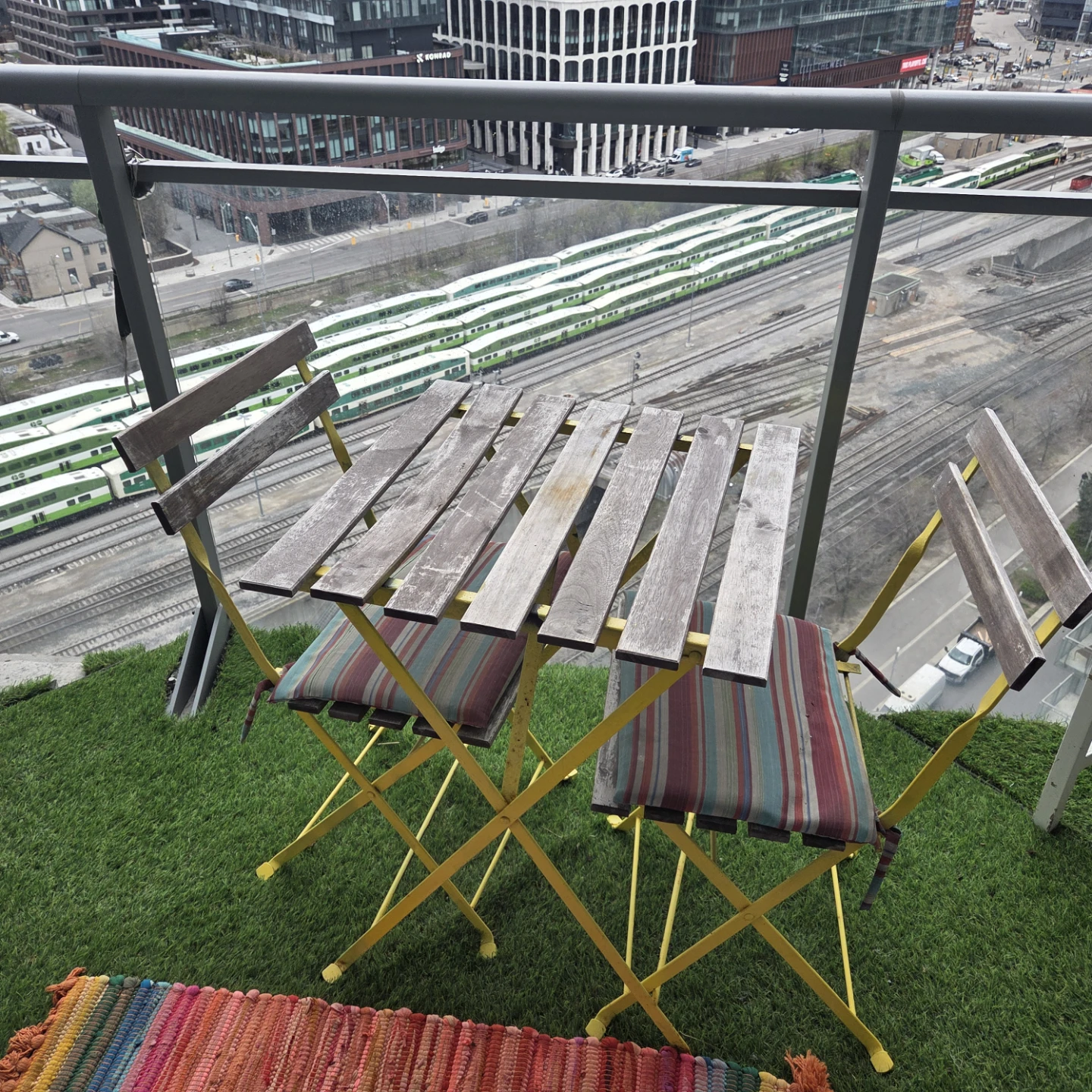 Folding Patio Bistro Set - Table and 2 Chairs - photo 2