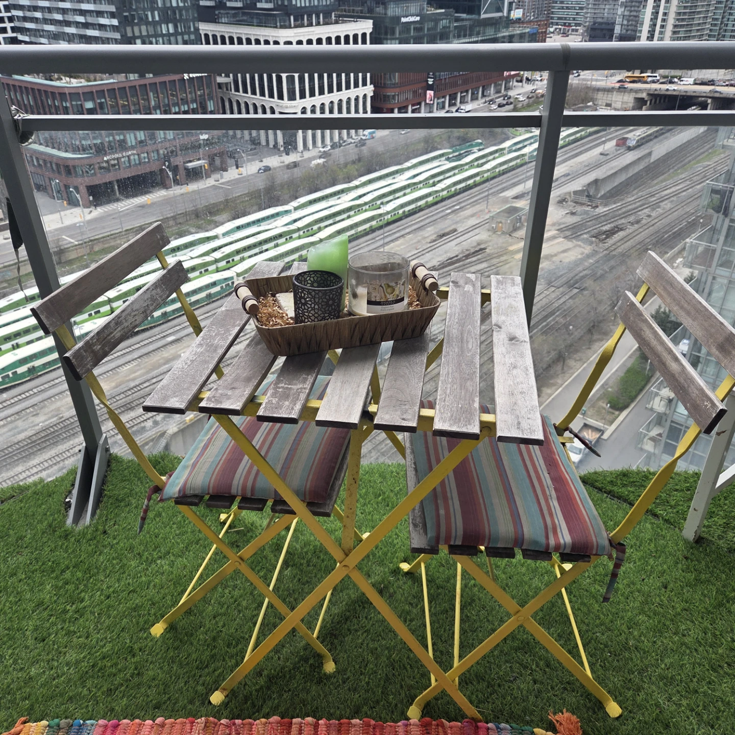 Folding Patio Bistro Set - Table and 2 Chairs - photo 3