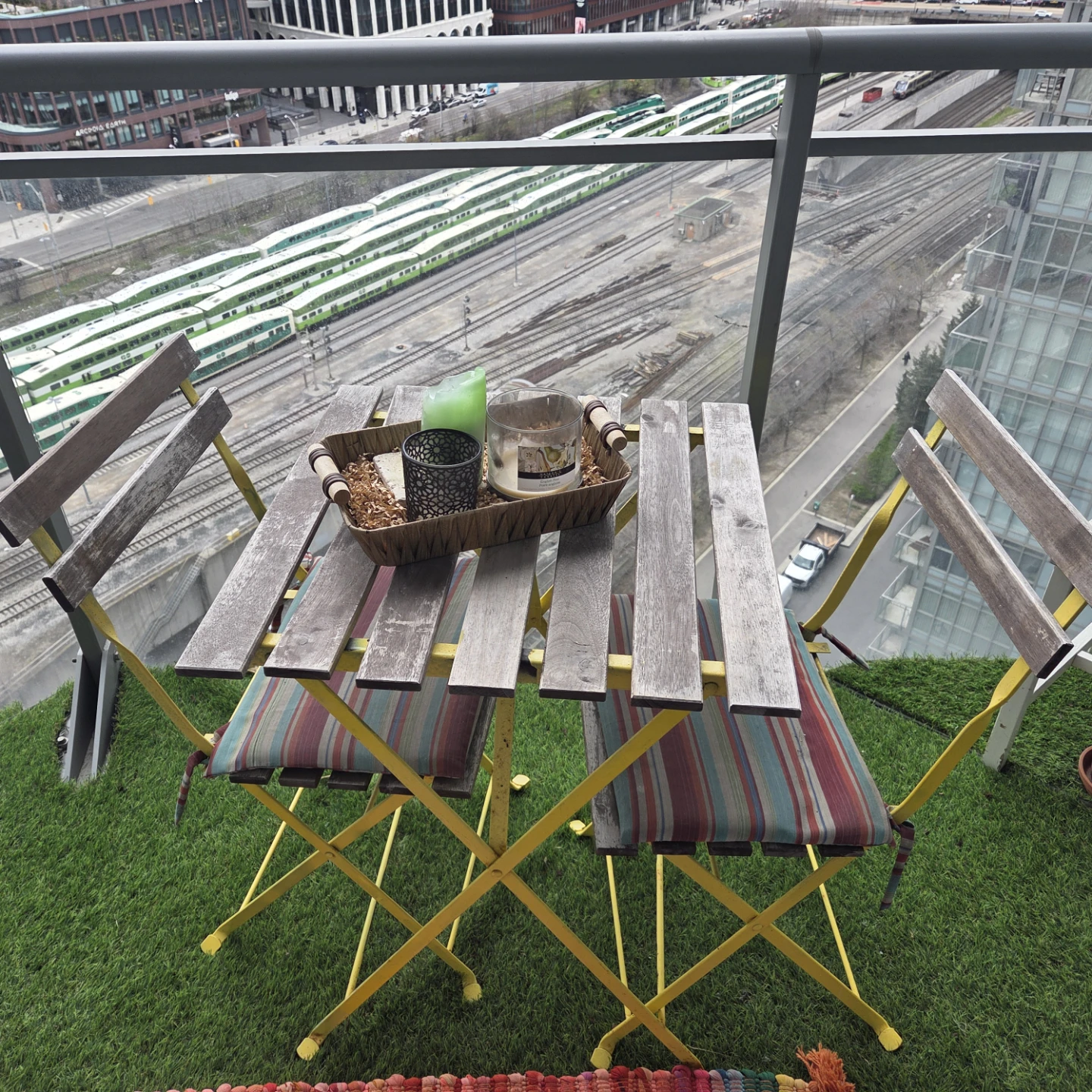 Folding Patio Bistro Set - Table and 2 Chairs - photo 4