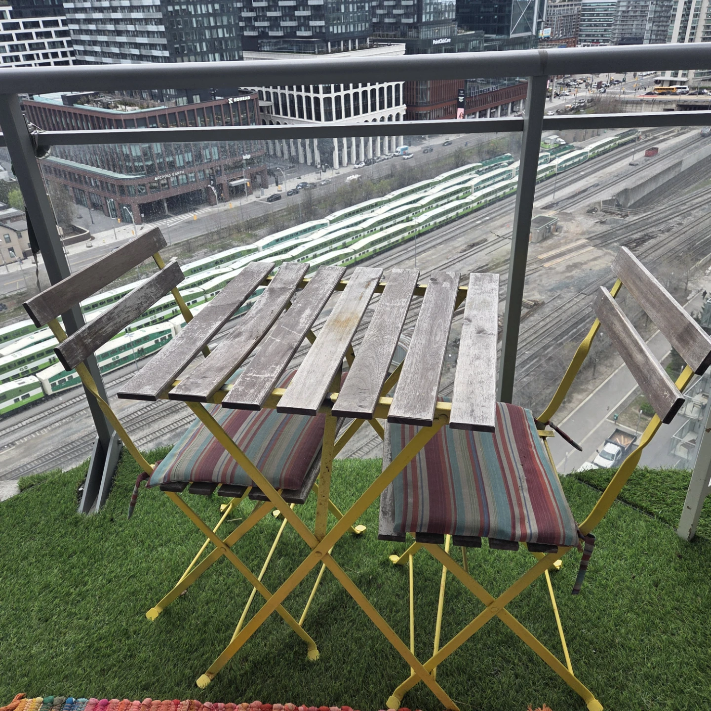 Folding Patio Bistro Set - Table and 2 Chairs - photo 5