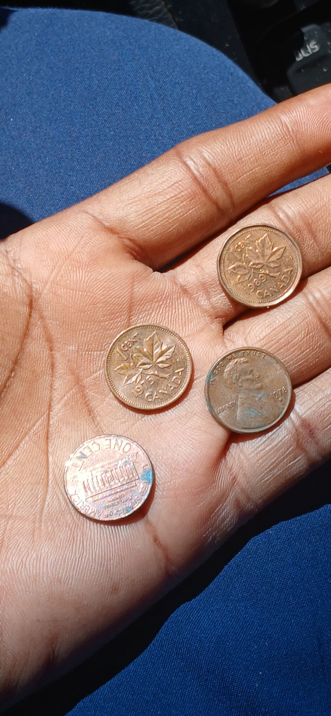 Lot of 4 Canadian and US Pennies