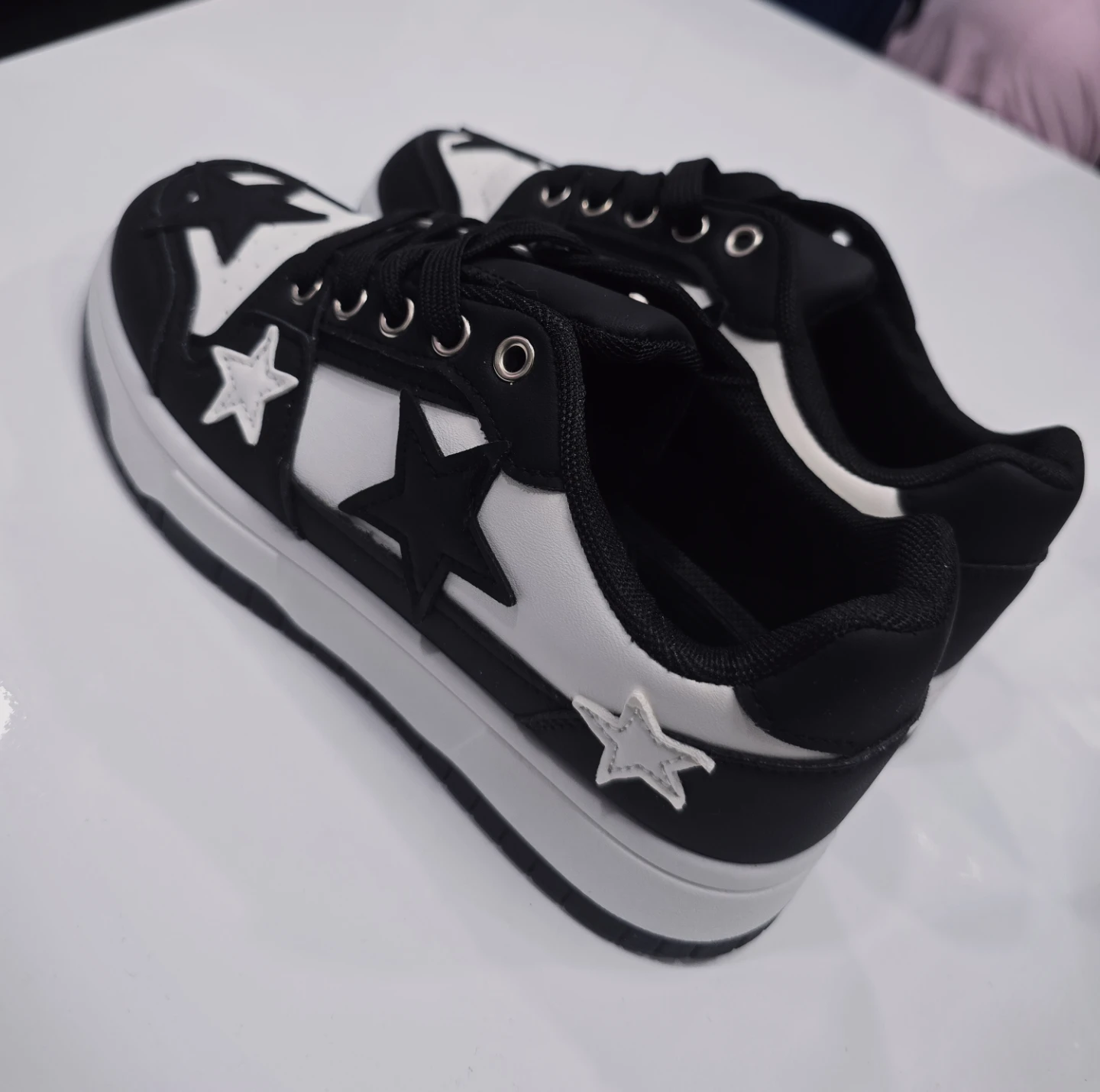 Black and White Star Sneakers