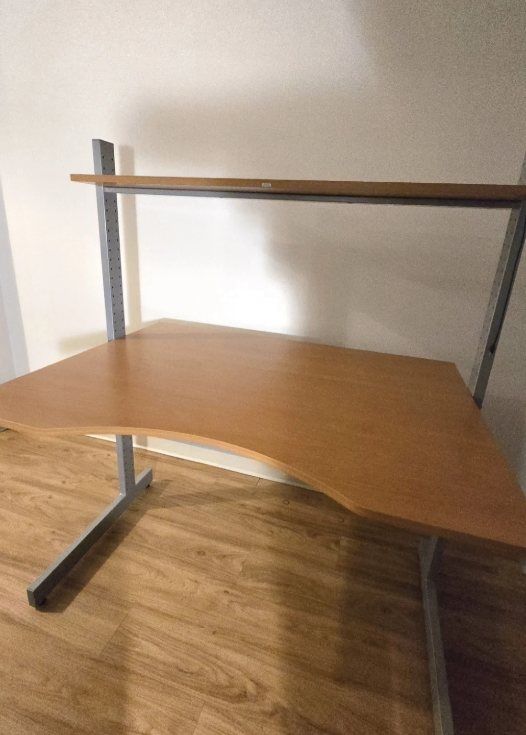 Adjustable Wood Desk with Shelf