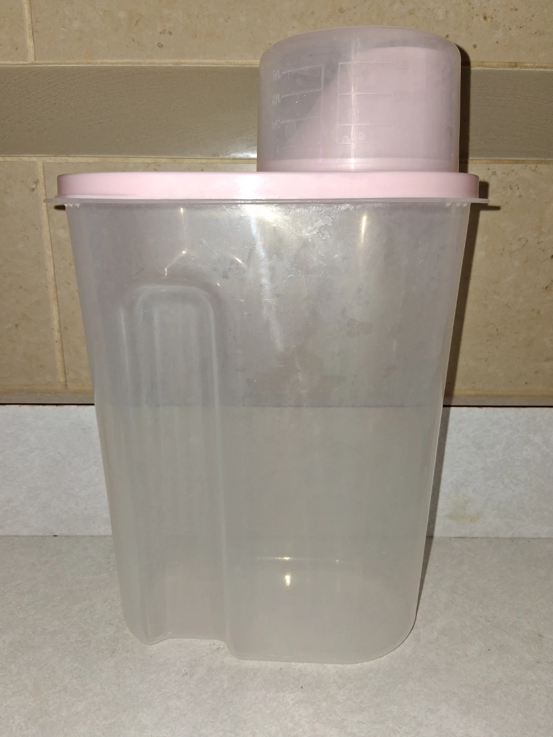 Plastic Cereal Container with Measuring Lid