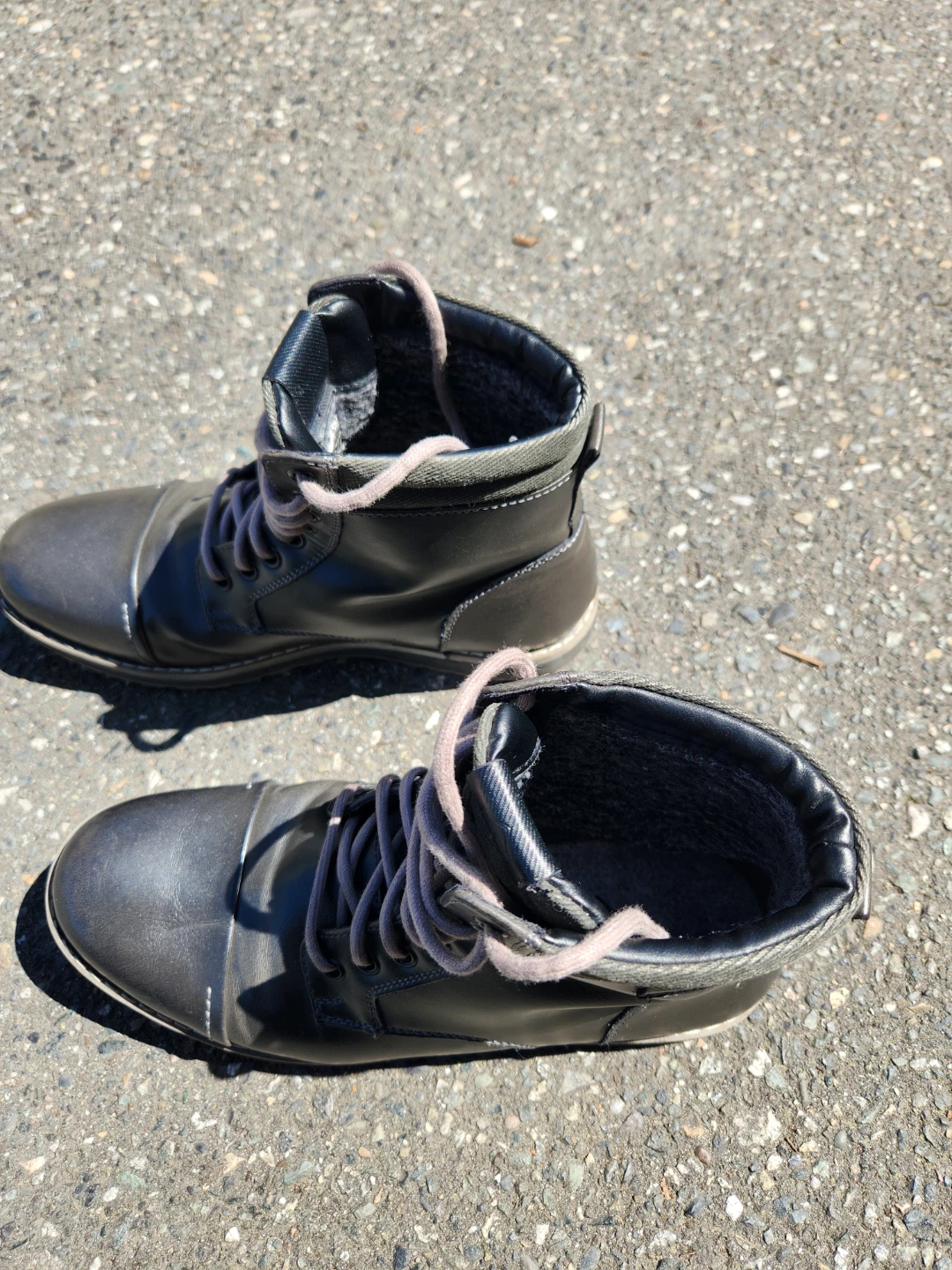 Men's Grey Faux Leather Lace-Up Boots - Size US 6 / EUR 38 - photo 4