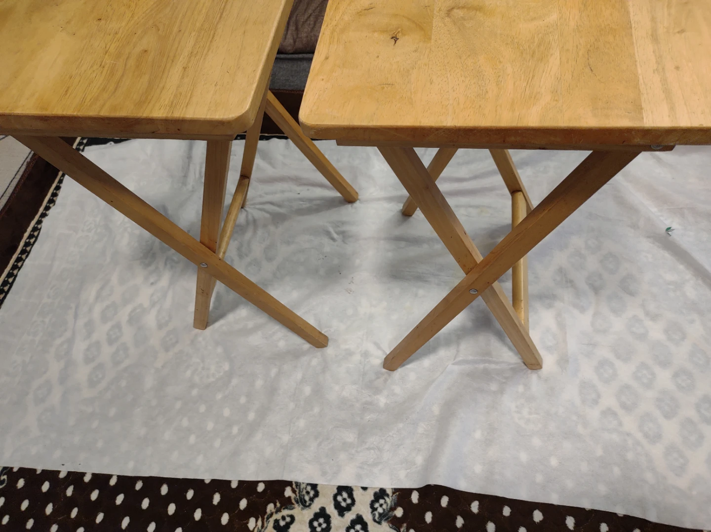 Wooden Folding TV Tray Tables - Set of 2