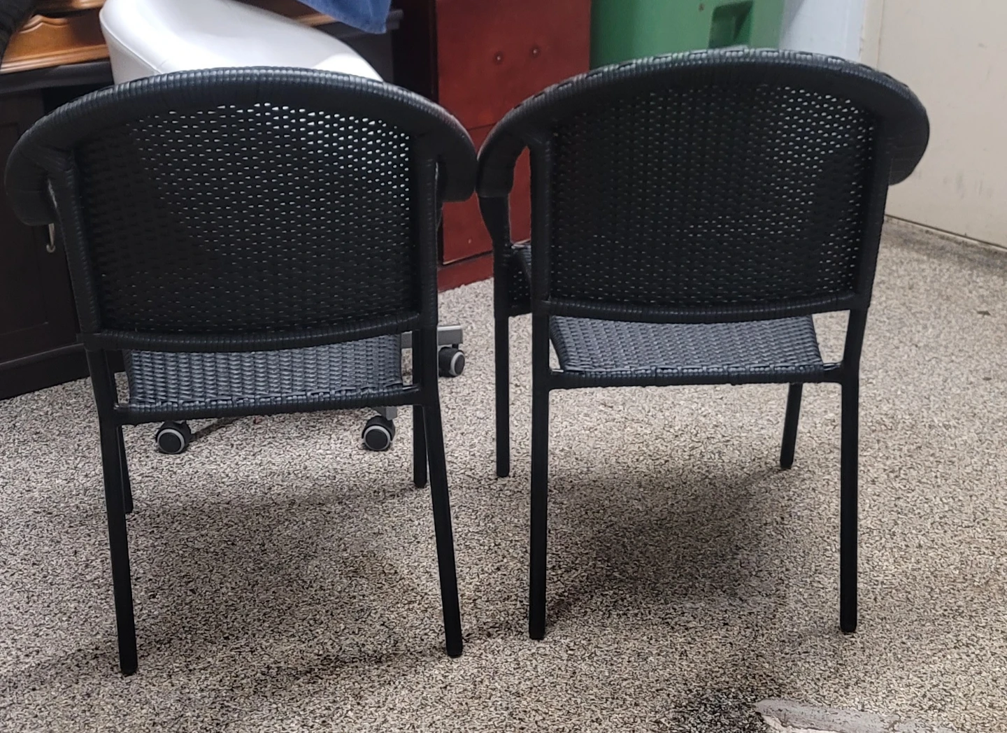Set of 2 Black Wicker Chairs - photo 3
