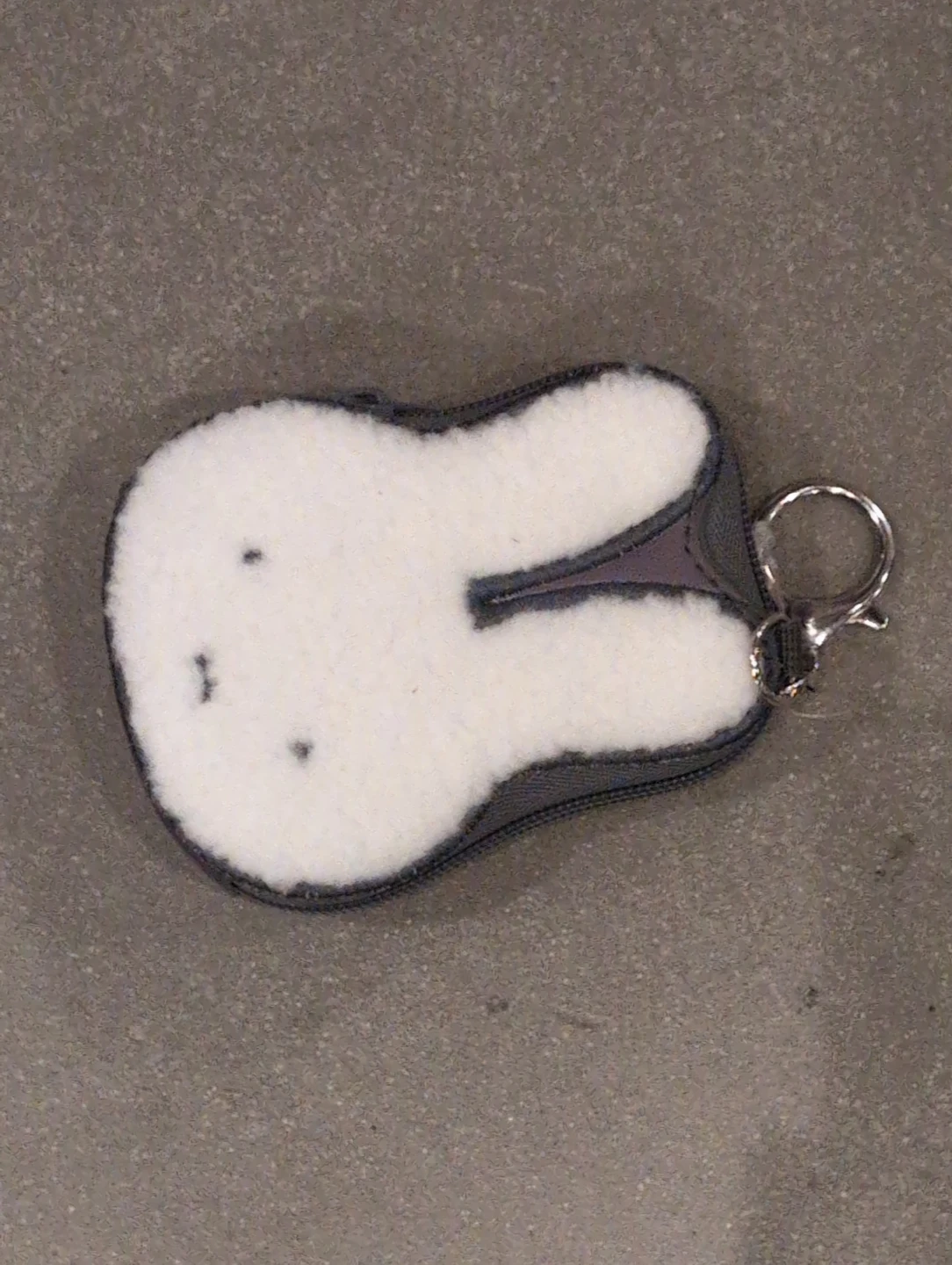 White Bunny Plush Coin Purse Keychain