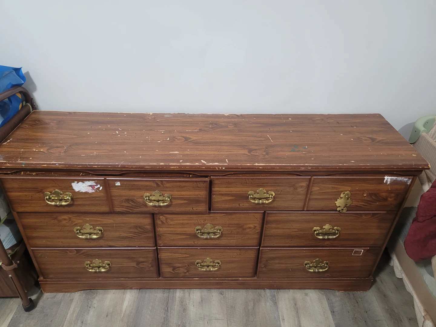 9 Drawer Dresser - Brown Wood