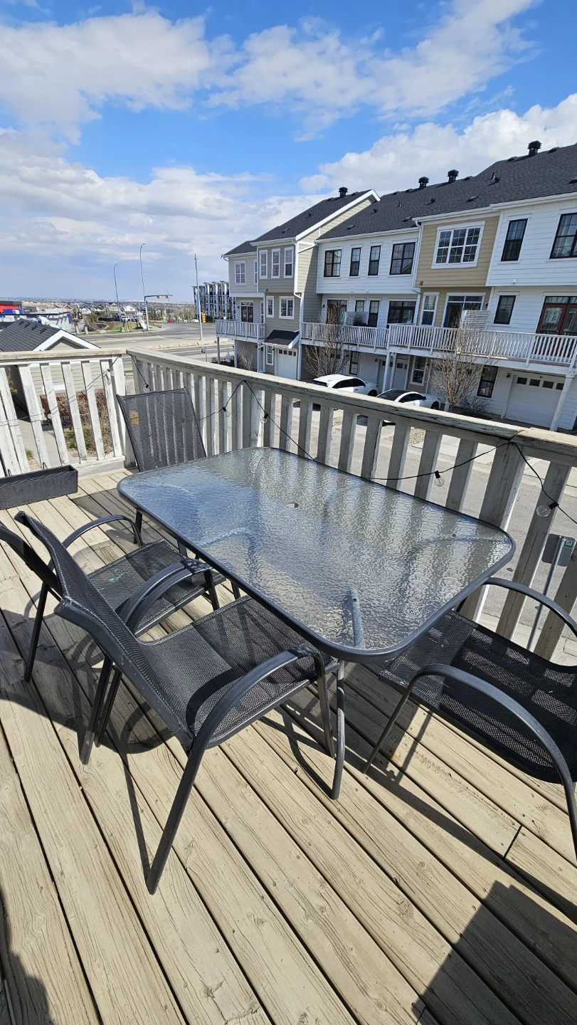 Glass Top Patio Table with 4 Chairs