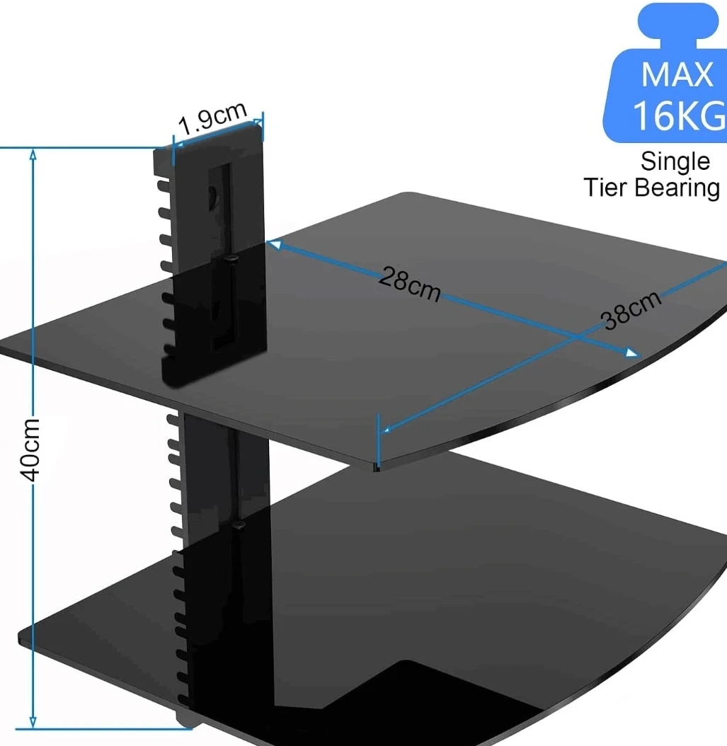 Adjustable 2-Tier Wall Mount Shelf