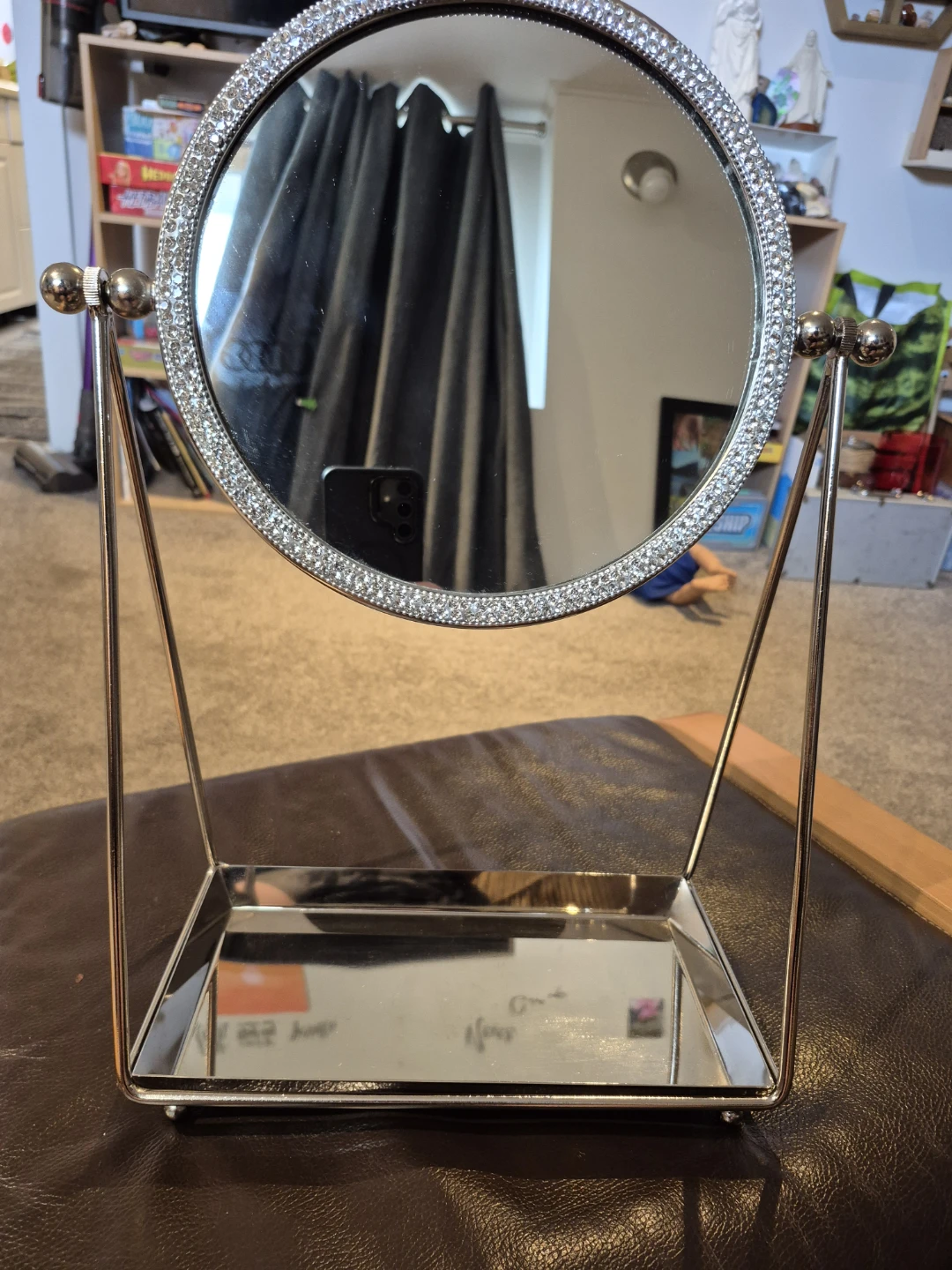 Decorative Tabletop Mirror with Tray