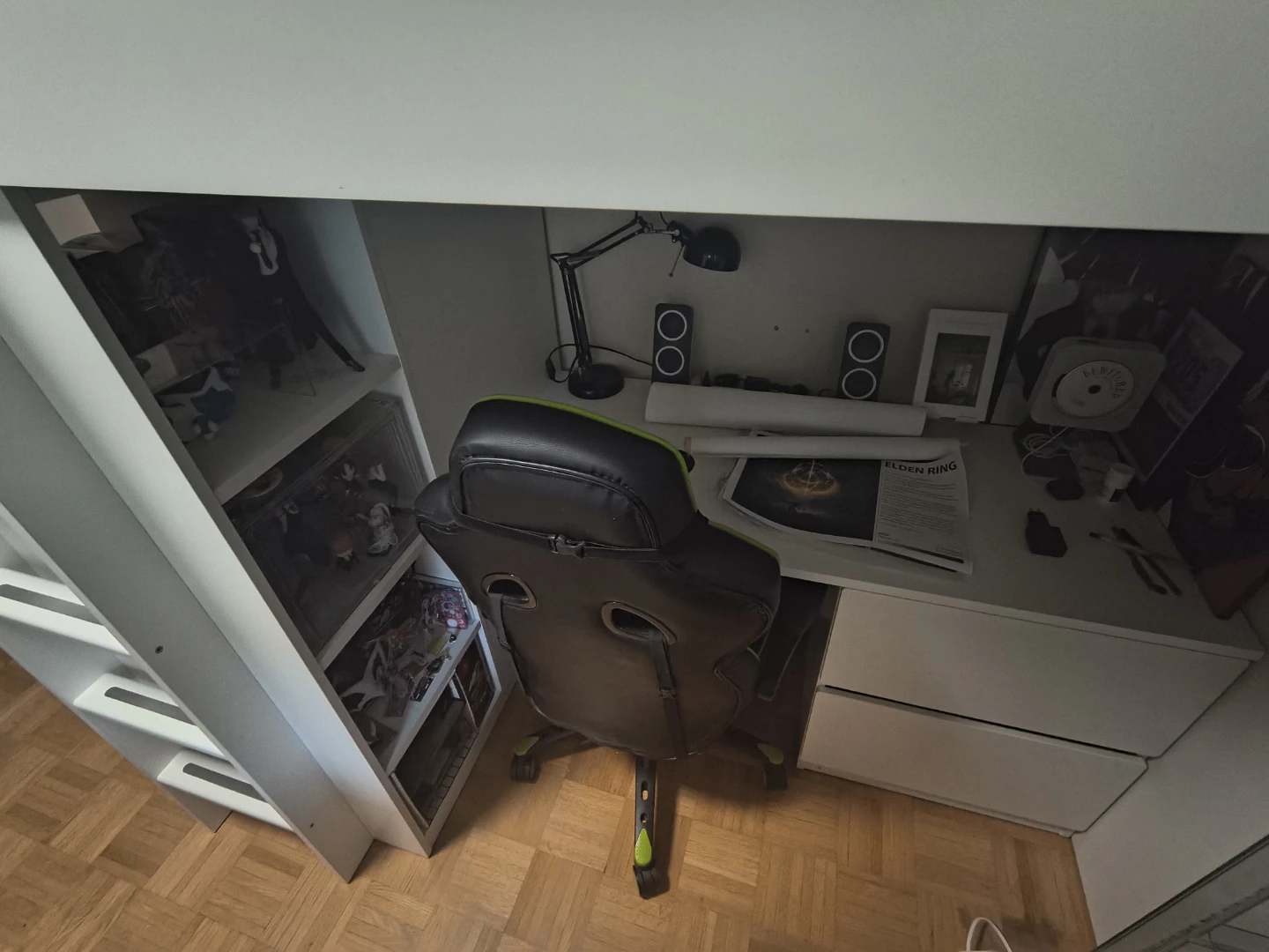 IKEA White Loft Bed with Desk and Storage - photo 2