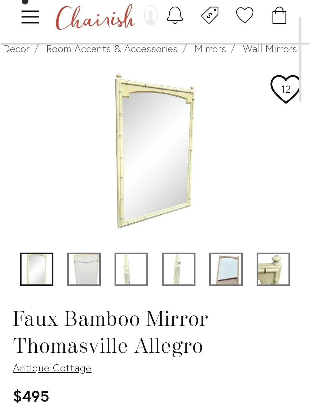 White Bamboo Style Mirror