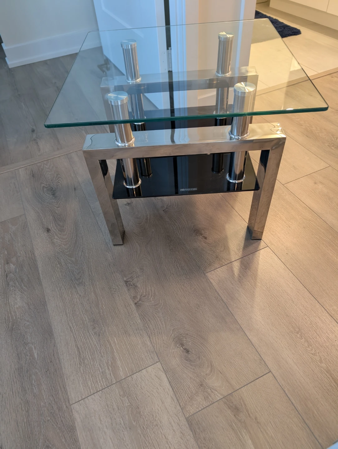 Glass and Chrome Coffee and end Table