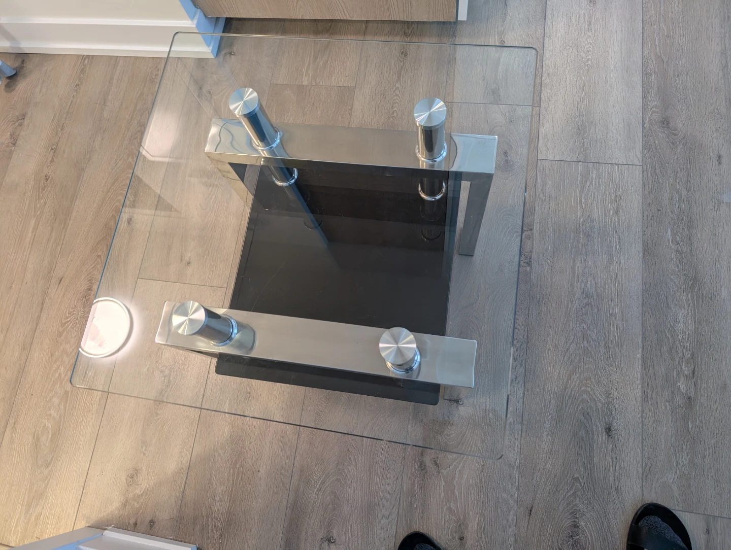 Glass and Chrome Coffee and end Table - photo 2