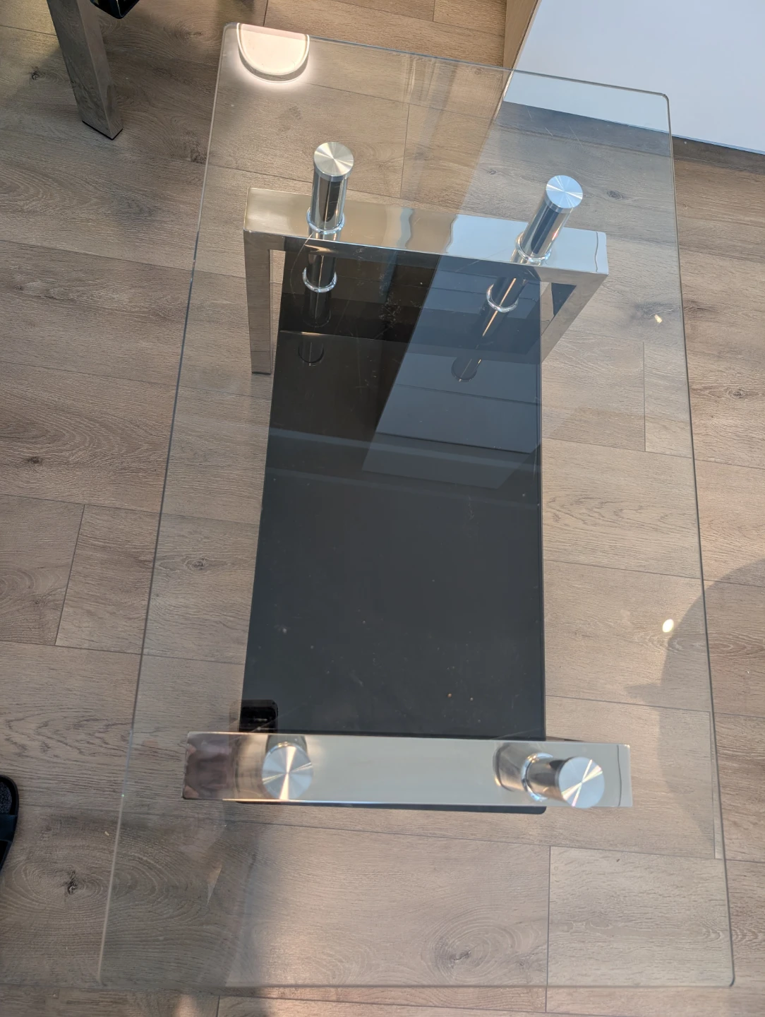Glass and Chrome Coffee and end Table - photo 3