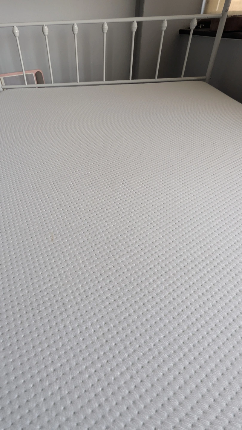 Queen size White Metal Bed Frame with Mattress - photo 5