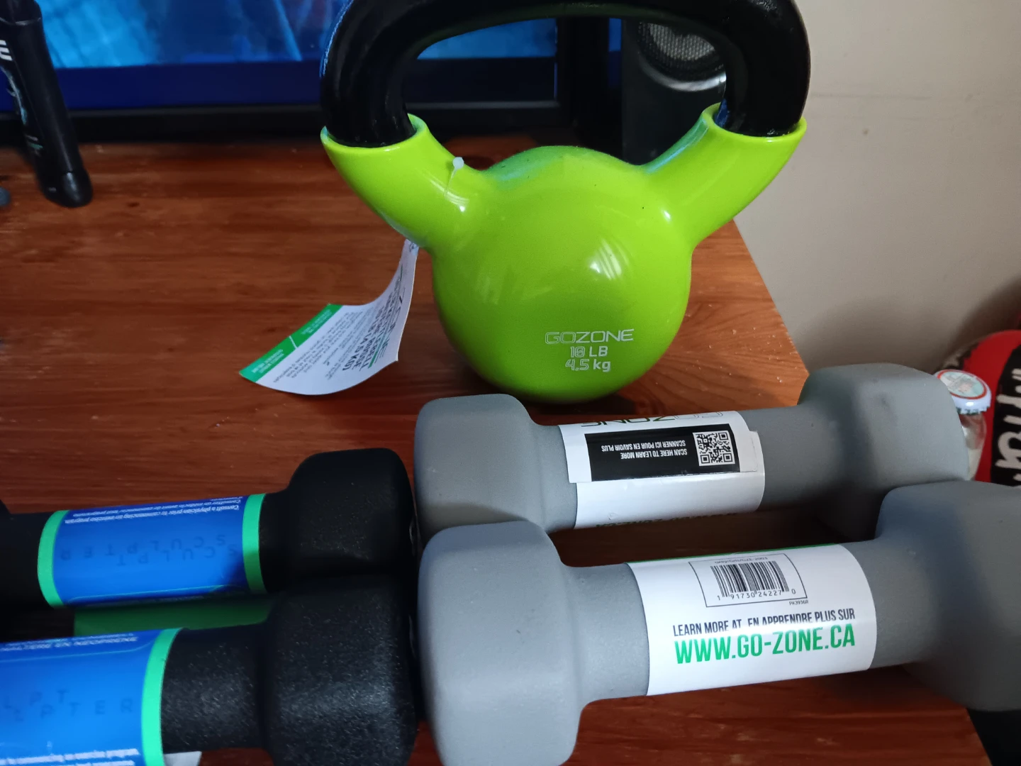 GoZone 10 lb Kettlebell and Dumbbells