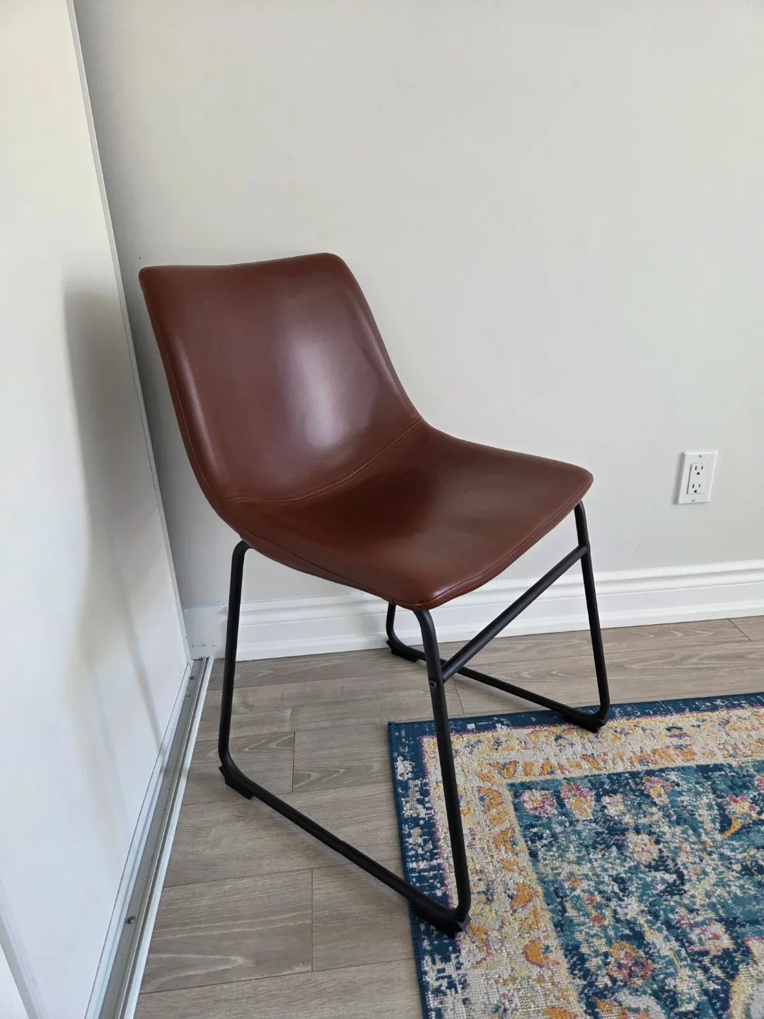 Brown Faux Leather Dining Chair