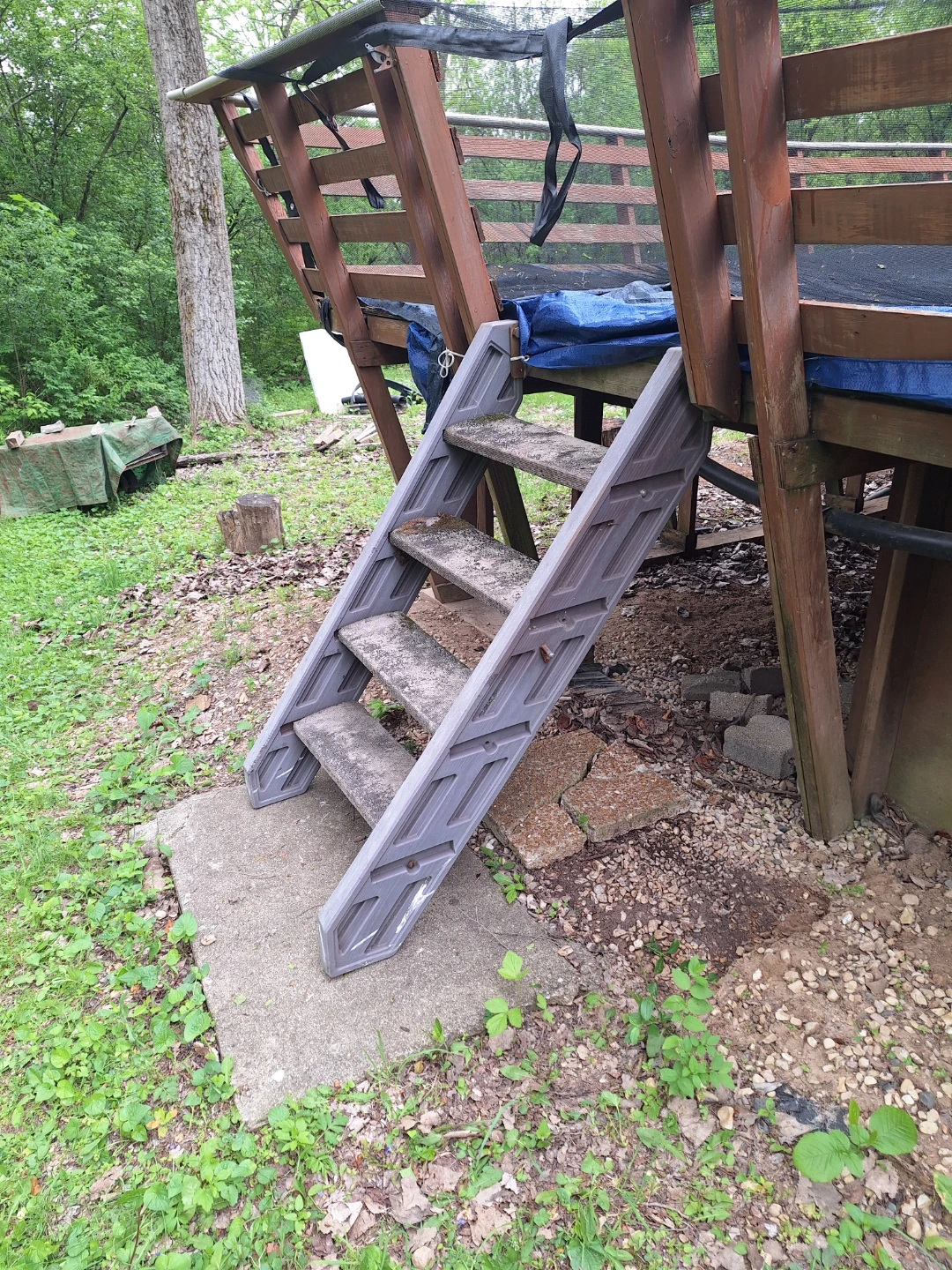 Gray 4-Step Pool Ladder