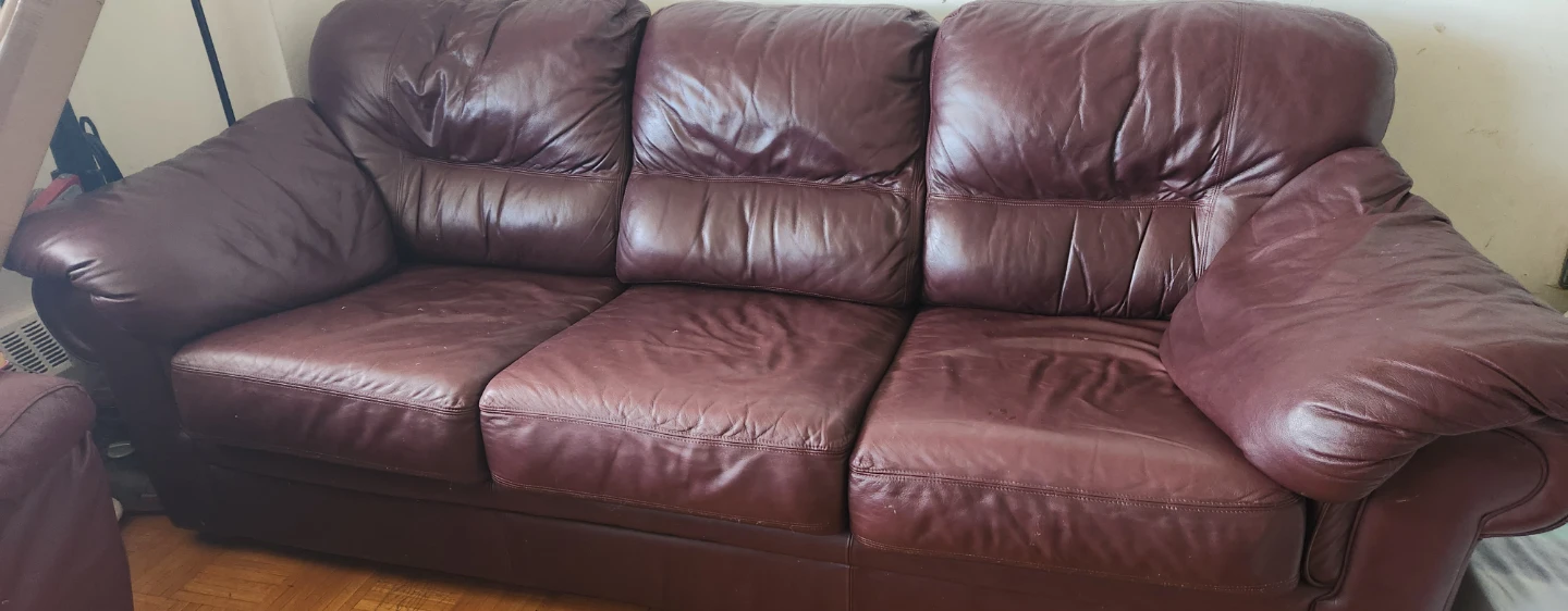 Brown Leather Sofa - photo 2