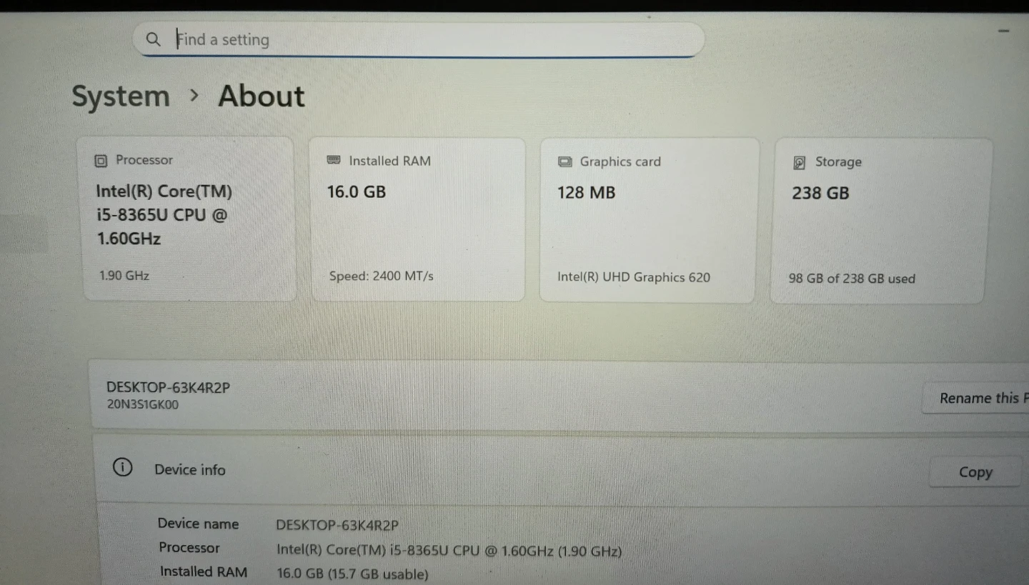 Lenovo ThinkPad T490 14" Laptop - i5 8th Gen, TOUCHSCREEN - photo 2