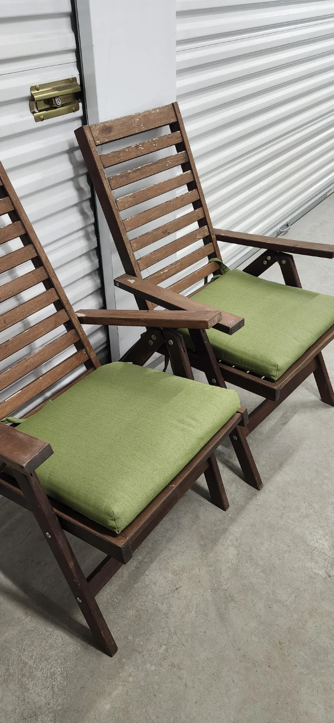 Ikea reclining outdoor chairs of 2 with cushions - photo 2