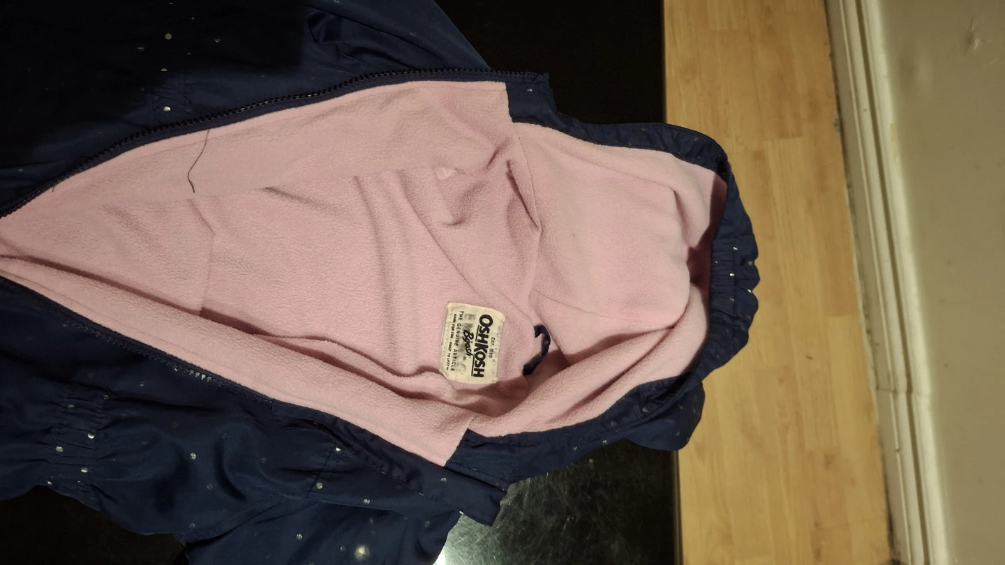 OshKosh B'gosh Girls Navy Blue Fleece Lined Jacket with Sparkles - photo 2