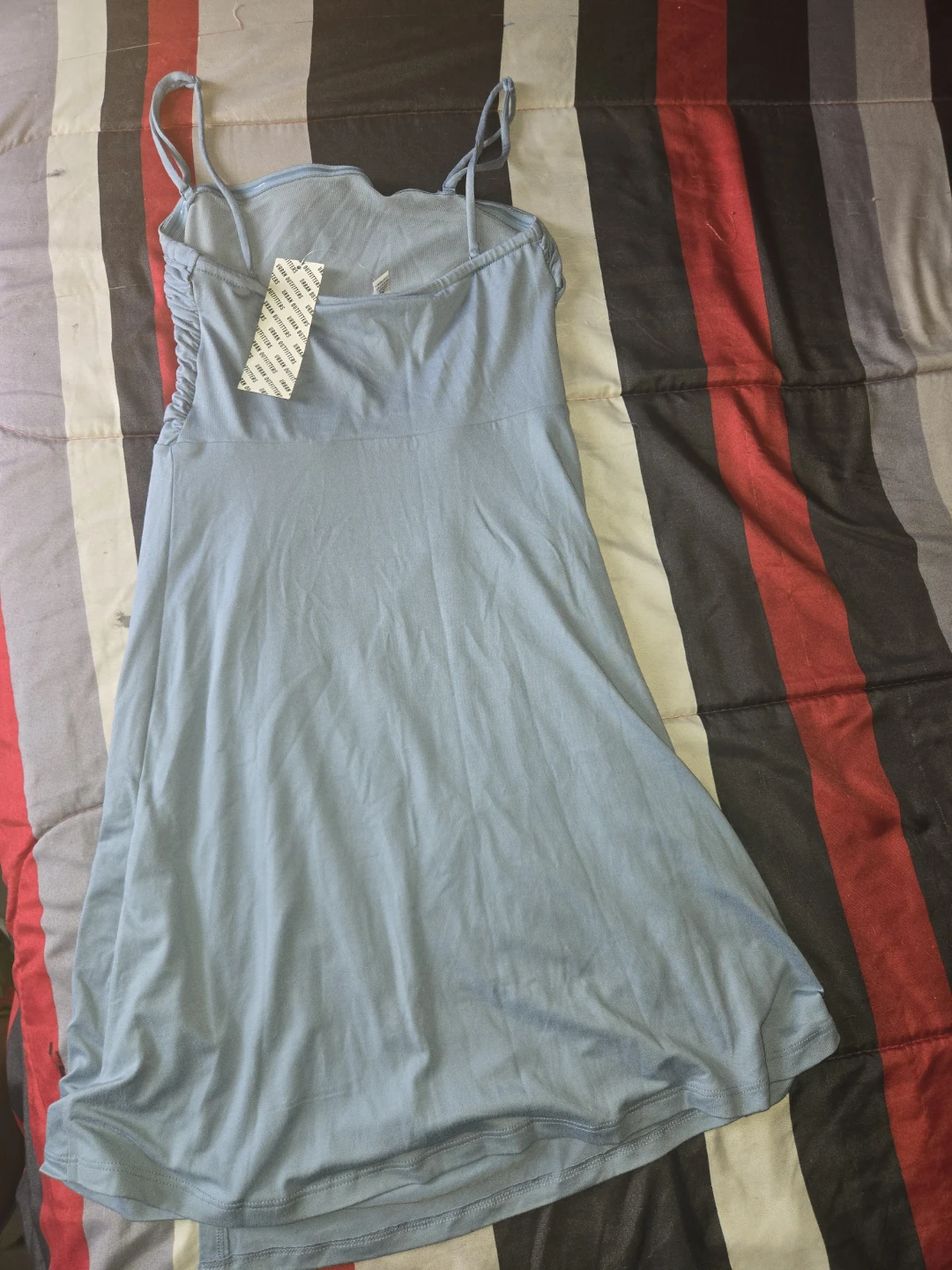 Blue Ruched Spaghetti Strap Dress - photo 2