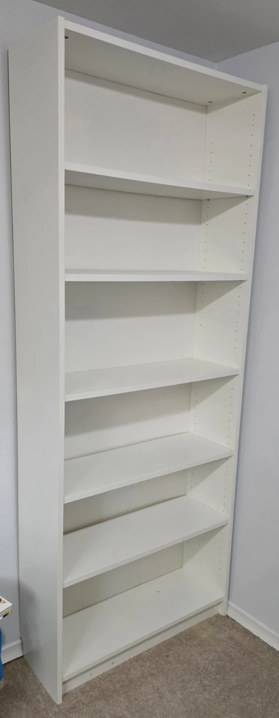 White 6-Shelf Bookshelf