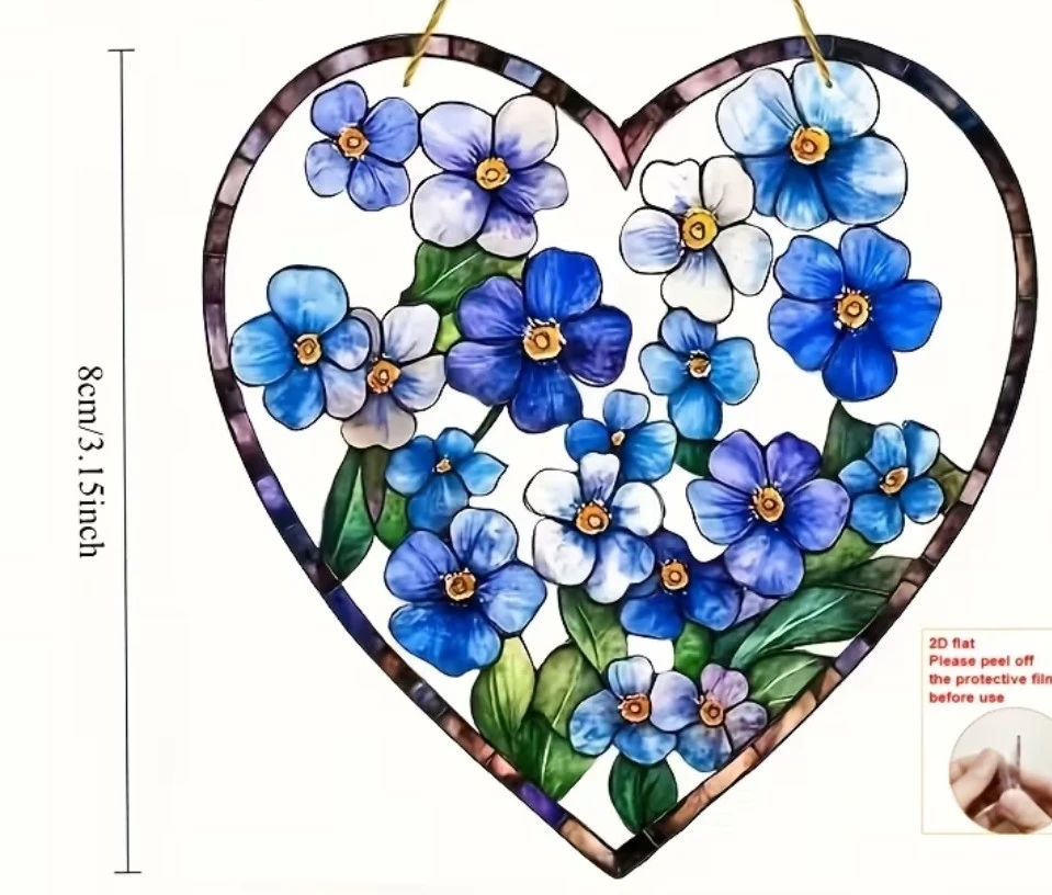 Heart-shaped Floral Suncatcher - photo 3