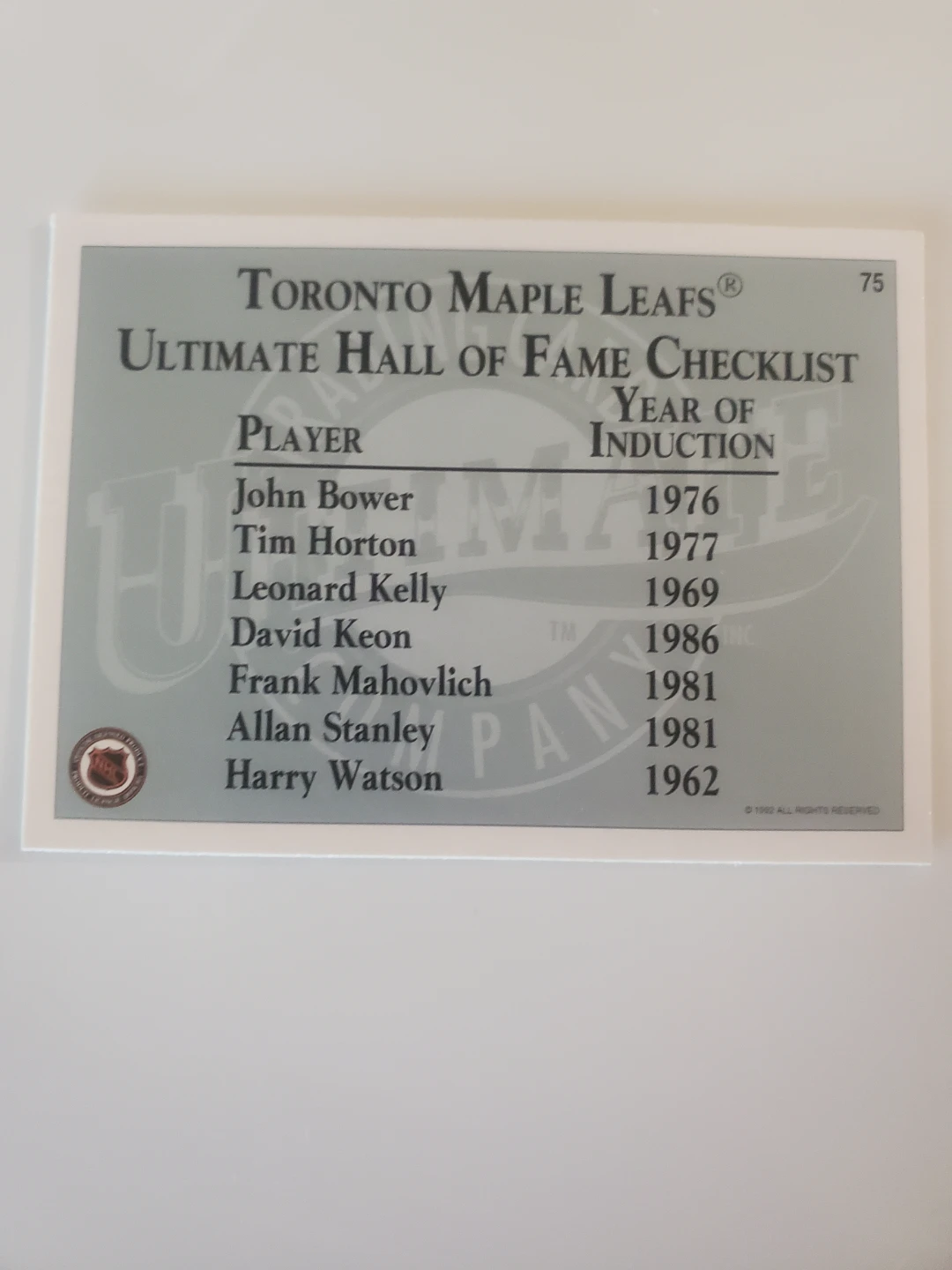 Toronto Maple Leafs Allan Stanley Ultimate Hall of Fame - photo 2