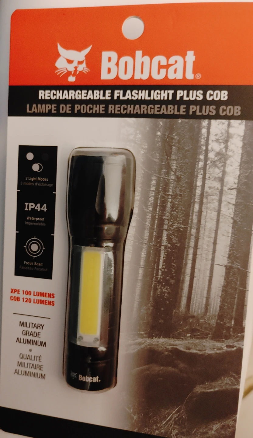 Bobcat rechargable flashlight+ Cob